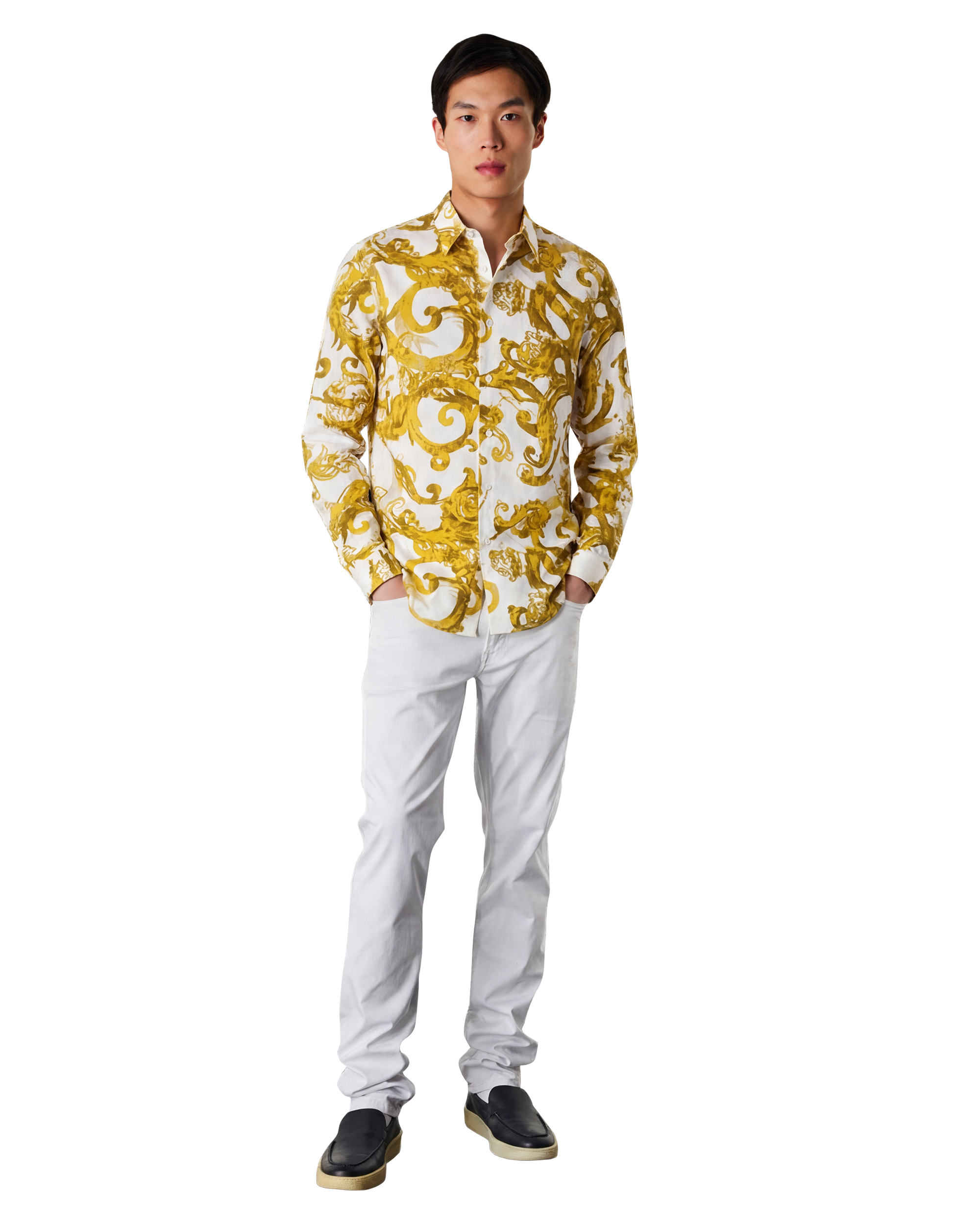Watercolor Baroque Couture Long Sleeve Shirt