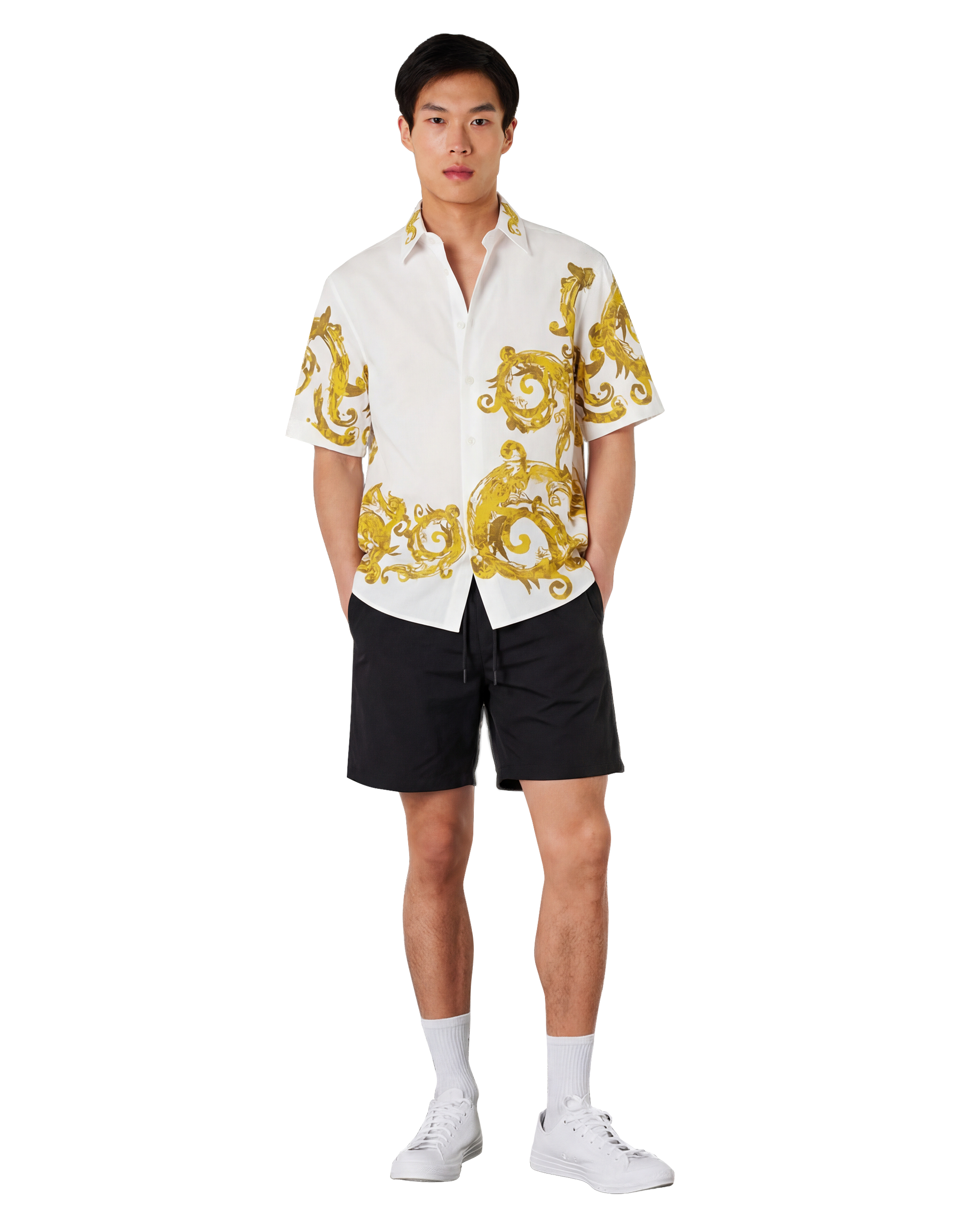 Watercolor Baroque Couture Short Sleeve Shirt