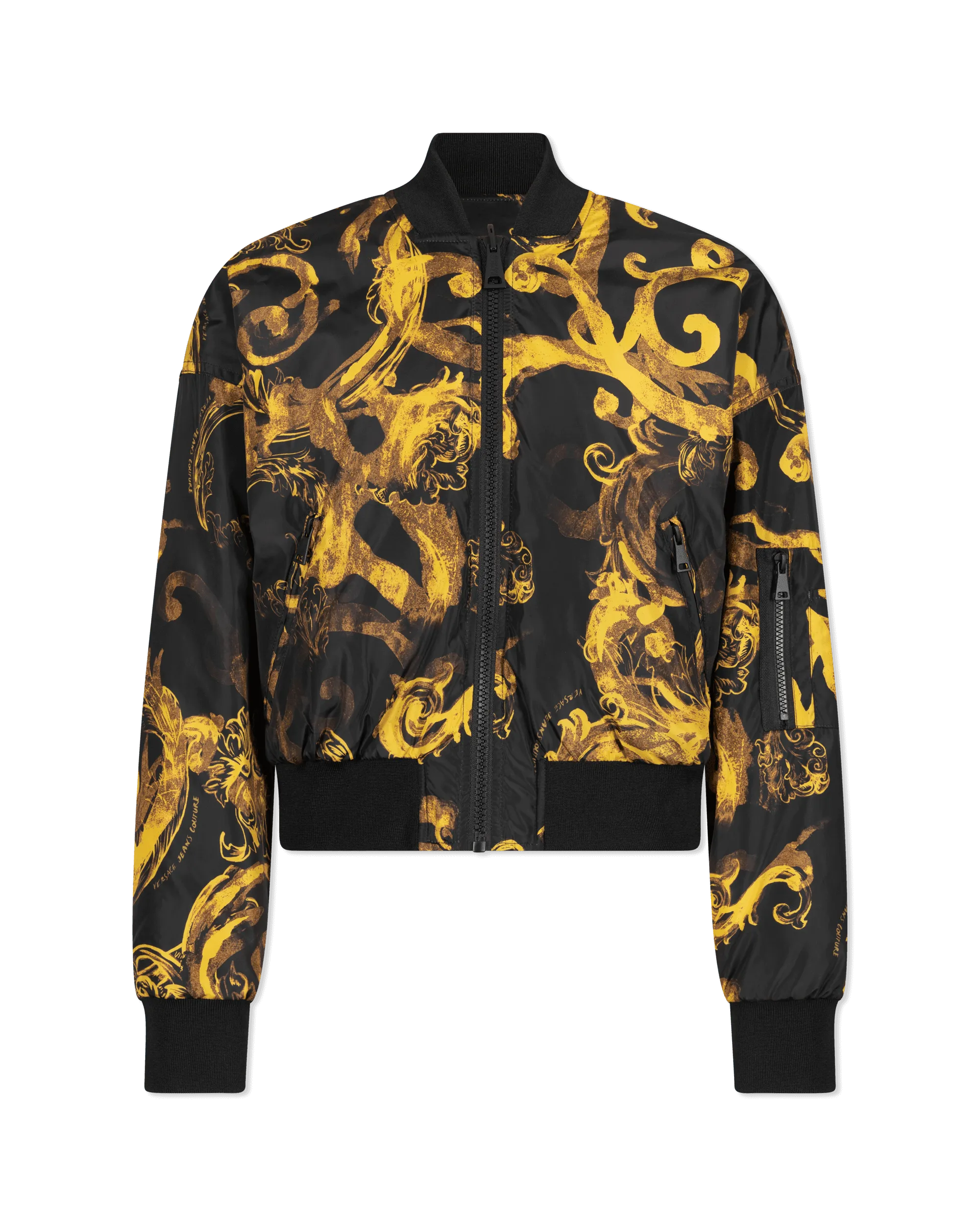 Watercolor Barocco Couture Reversible Bomber Jacket