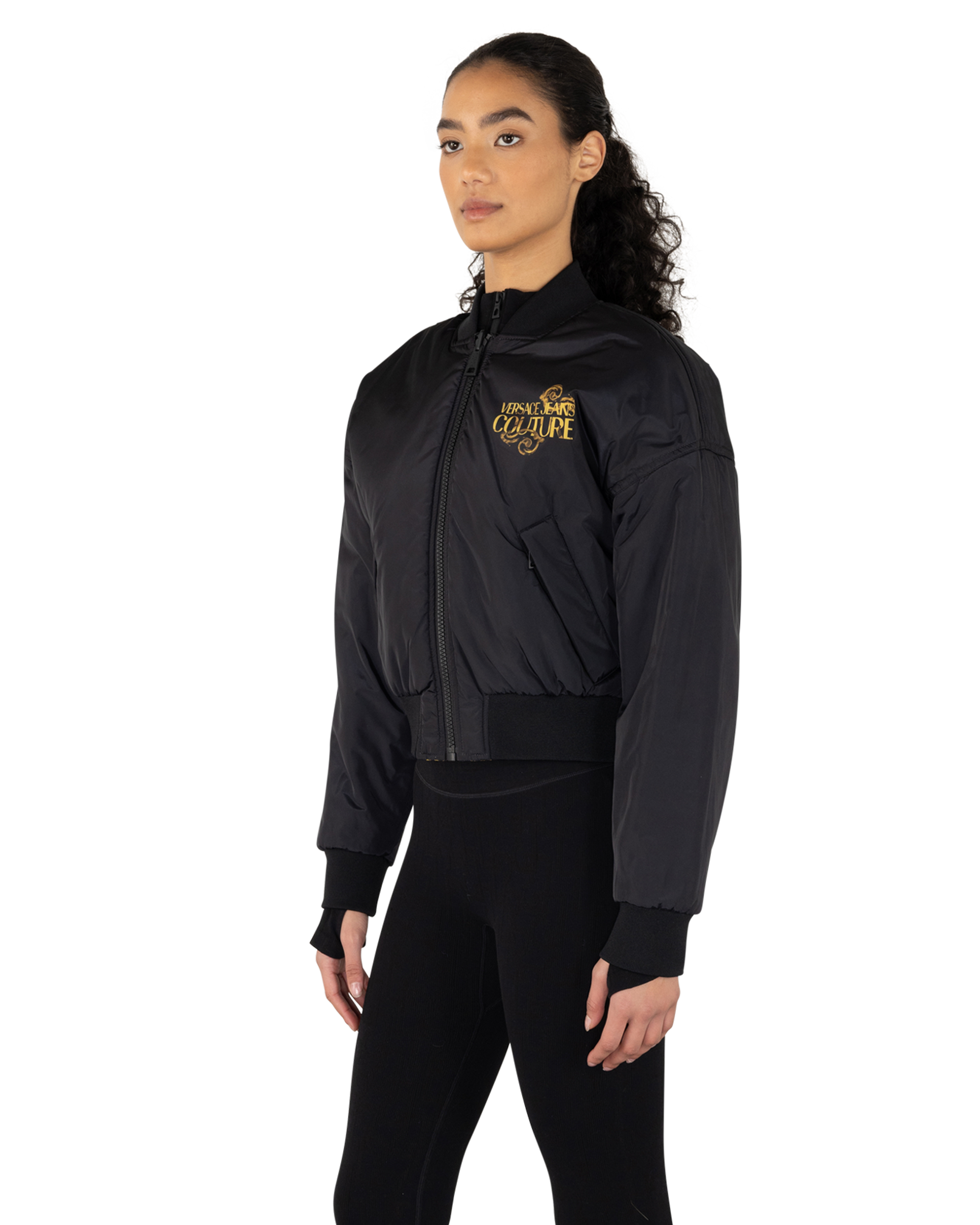 Watercolor Barocco Couture Reversible Bomber Jacket
