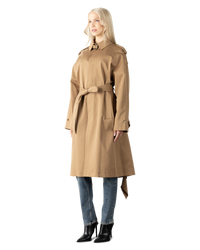 Baroque Buckle Ruffled Trench Coat