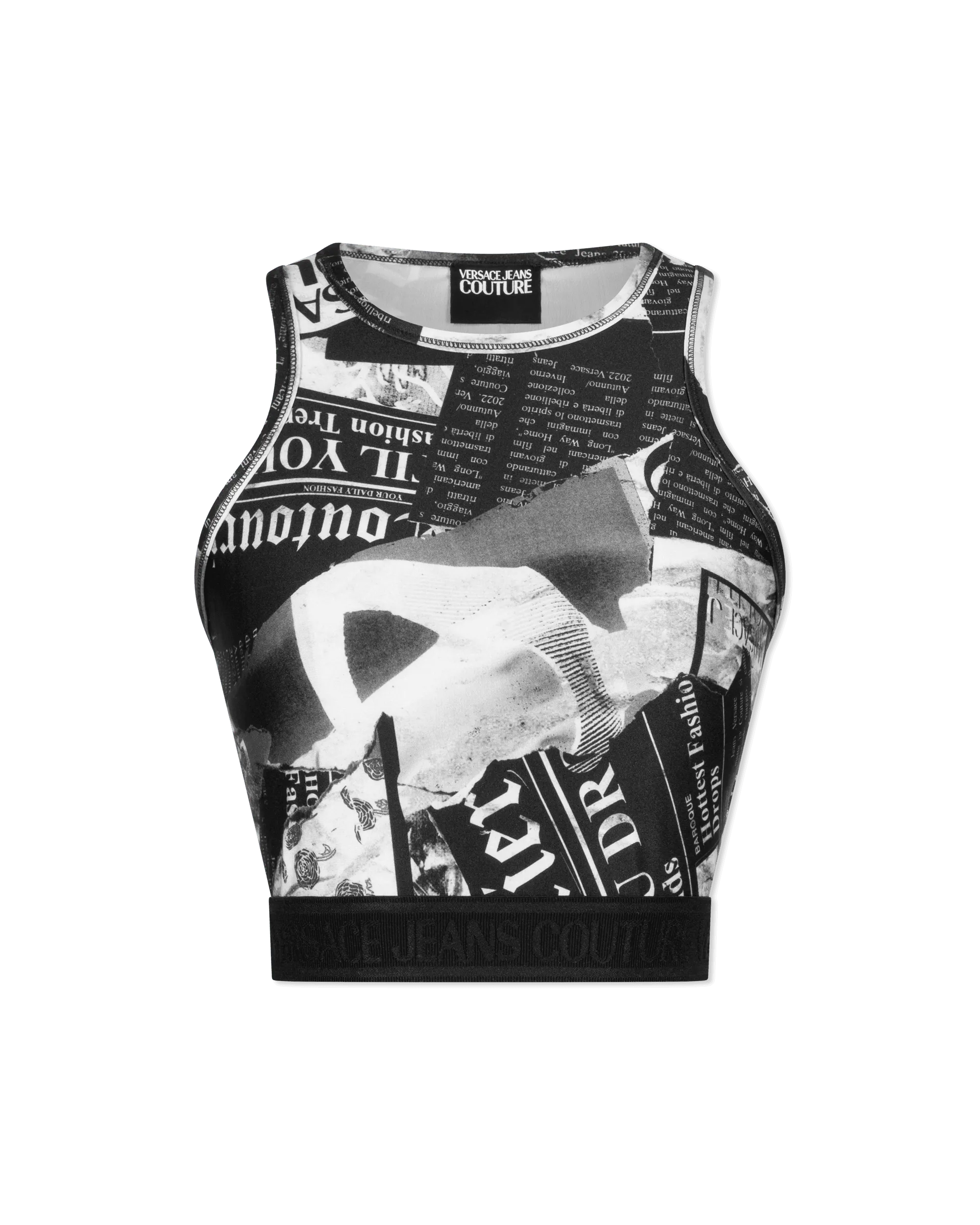 Magazine Print Crop Top - DIHSAN