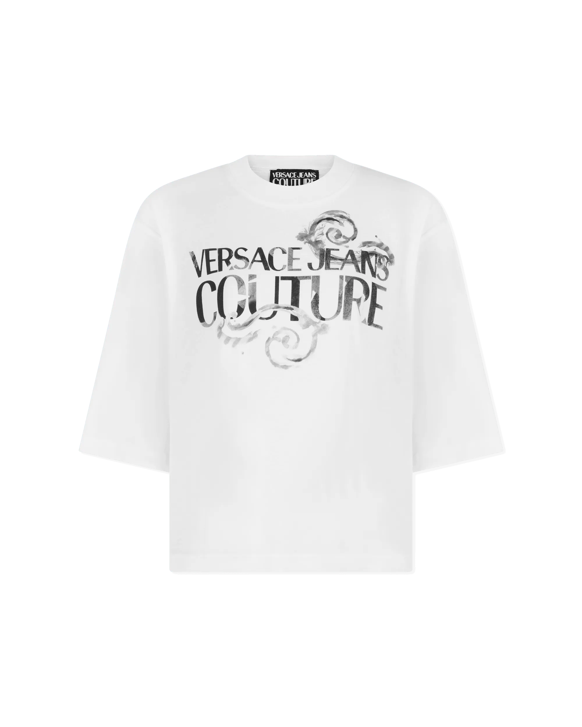 Half Sleeve Watercolor Couture Logo T-Shirt - DIHSAN