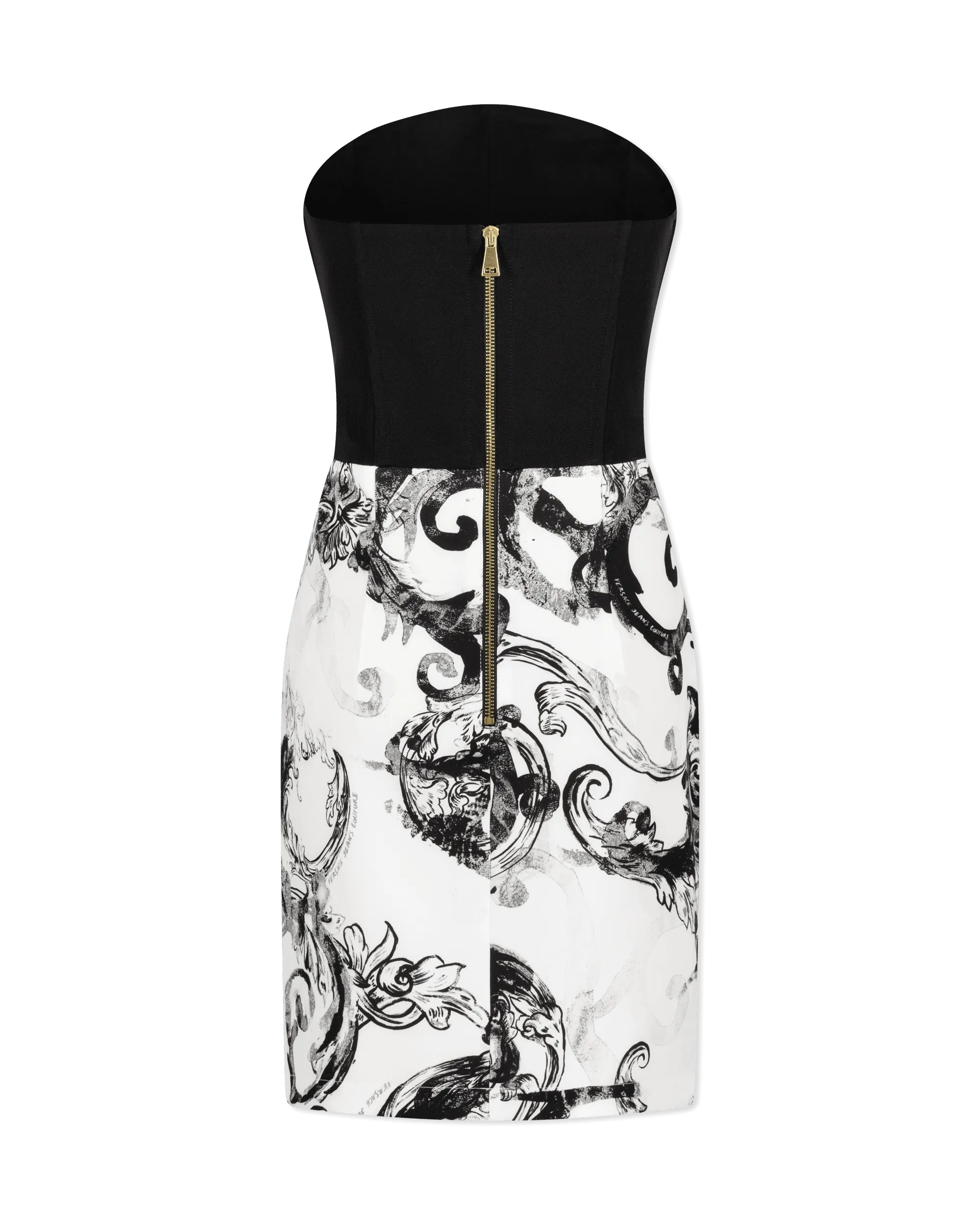 Watercolor Baroque Printed Mini Dress - DIHSAN