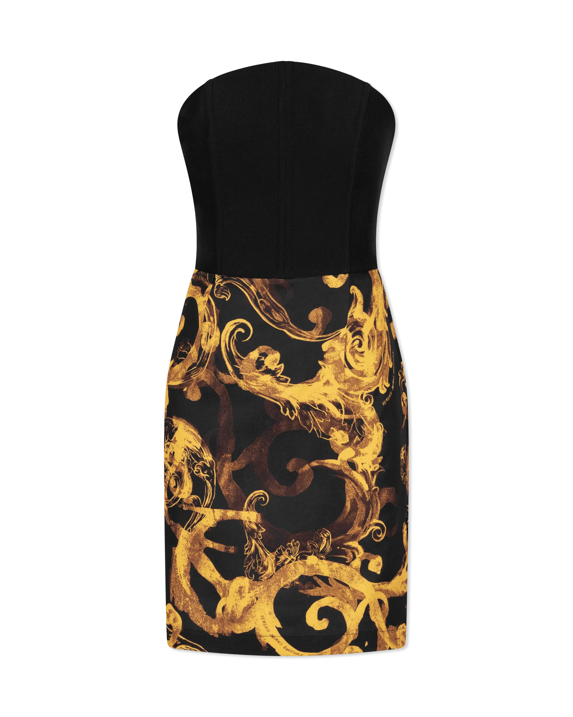 Watercolor Baroque Printed Mini Dress - DIHSAN