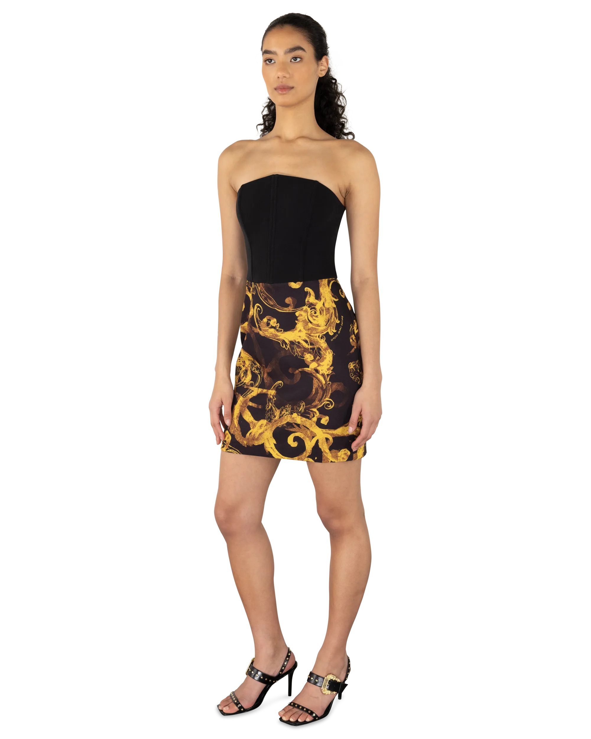 Watercolor Baroque Printed Mini Dress