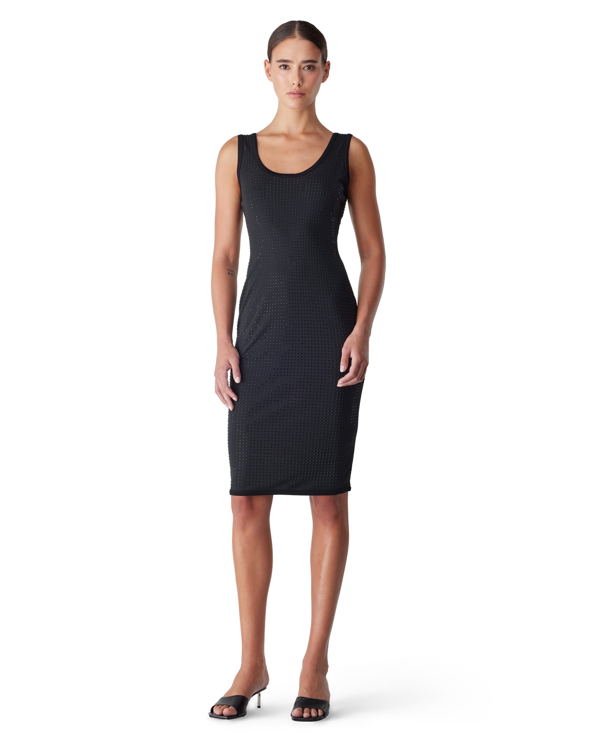 Rhinestone Embellished  Midi Dress