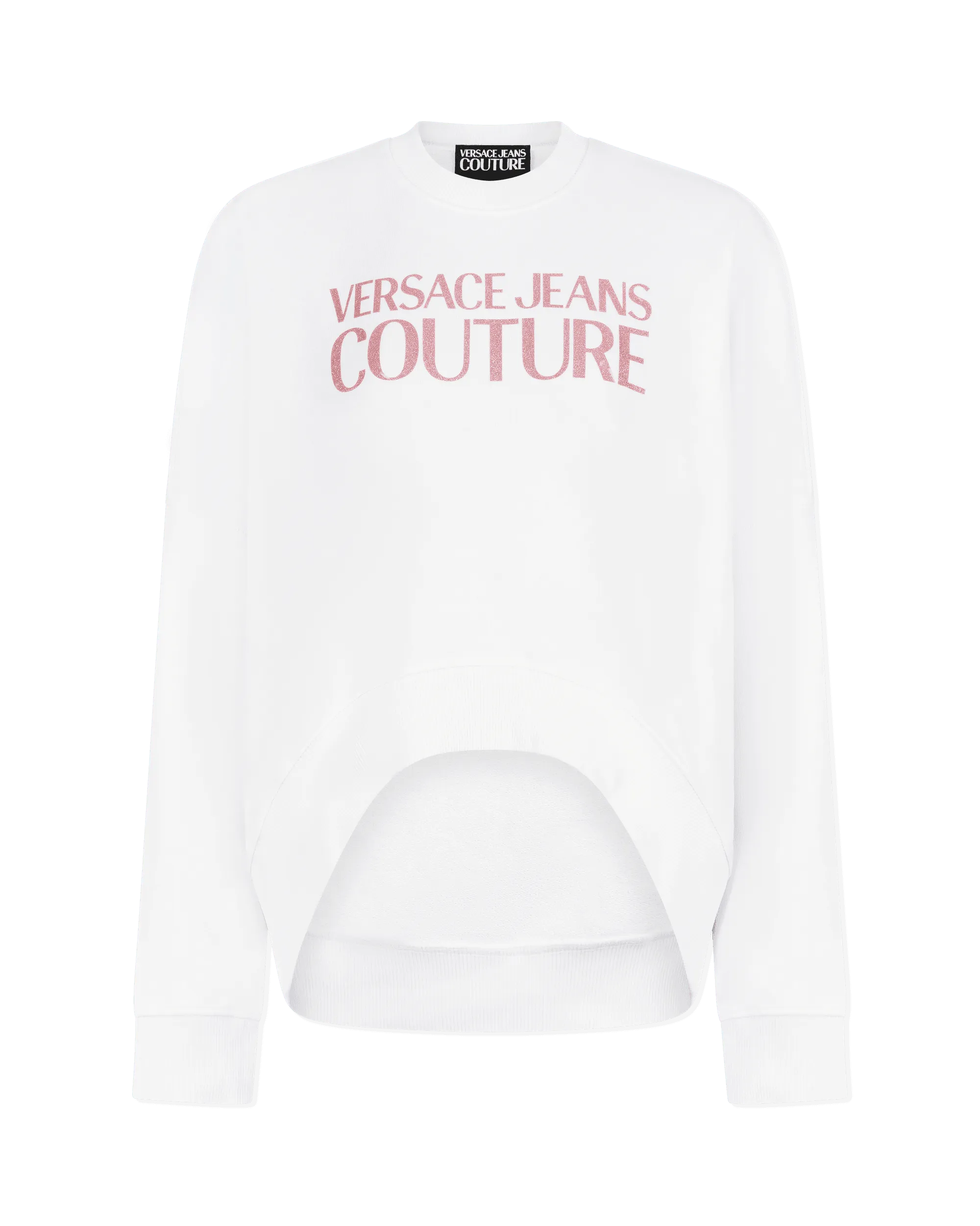 High-Low Hem Institutional Logo Print Sweatshirt