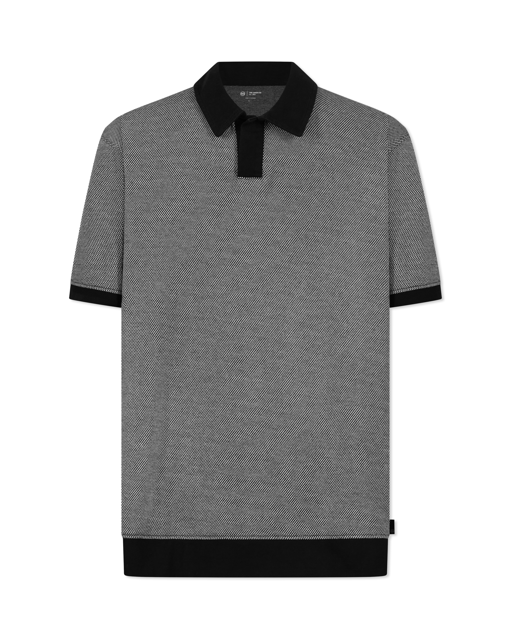 Bryce Johnny Collar Mini Check Polo Shirt