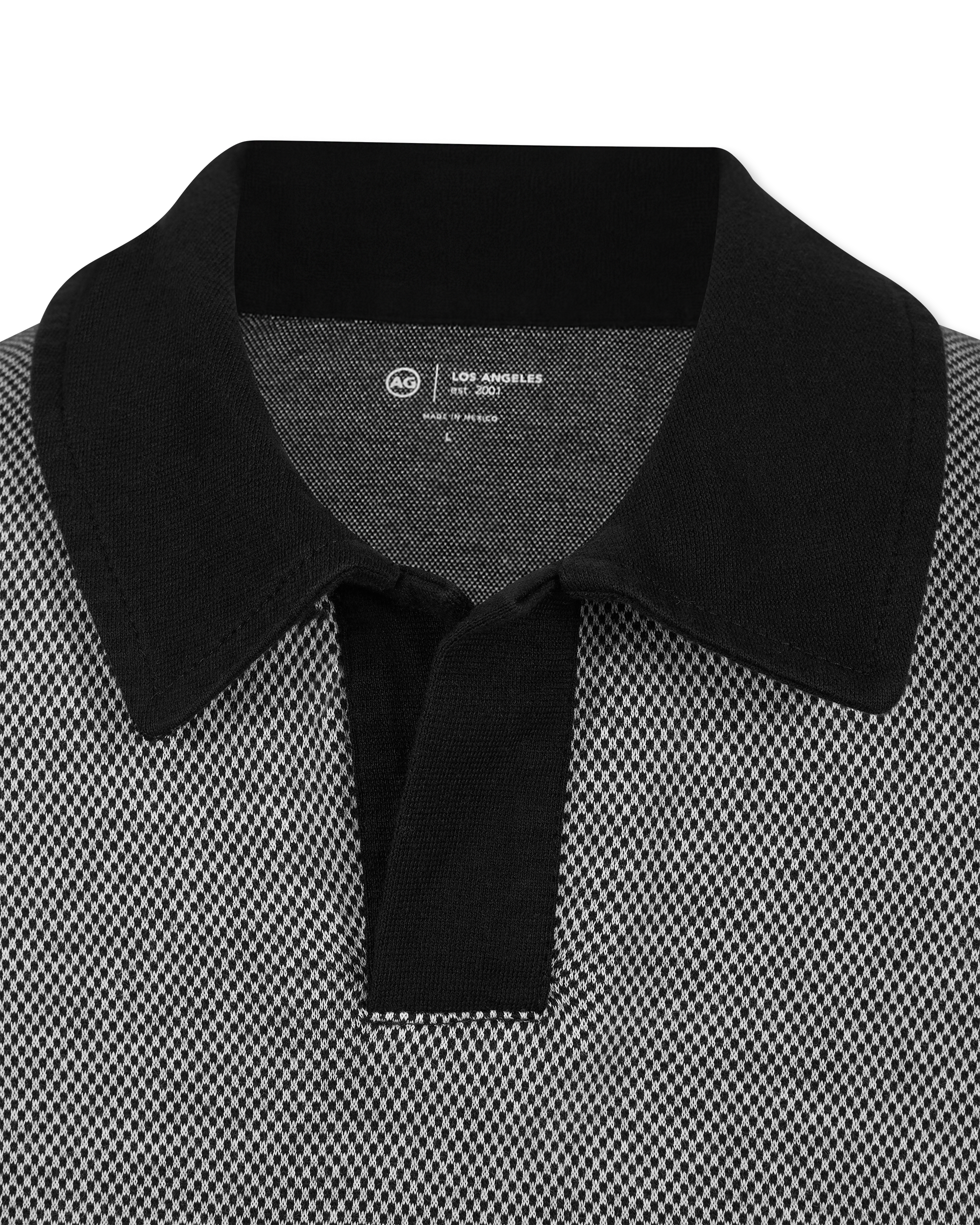 Bryce Johnny Collar Mini Check Polo Shirt