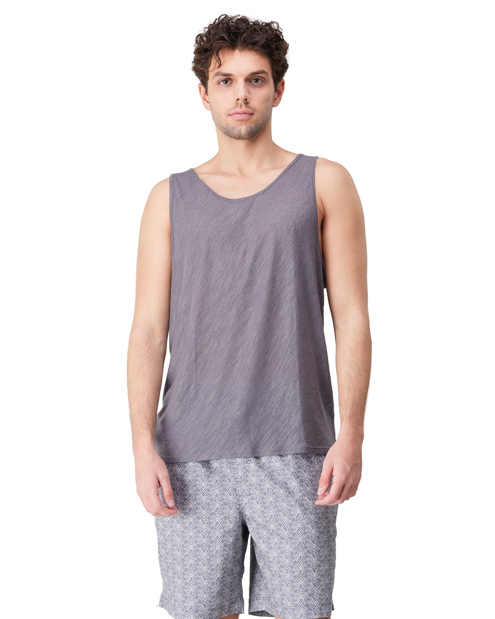 Broome Slim Fit Linen Tank Top