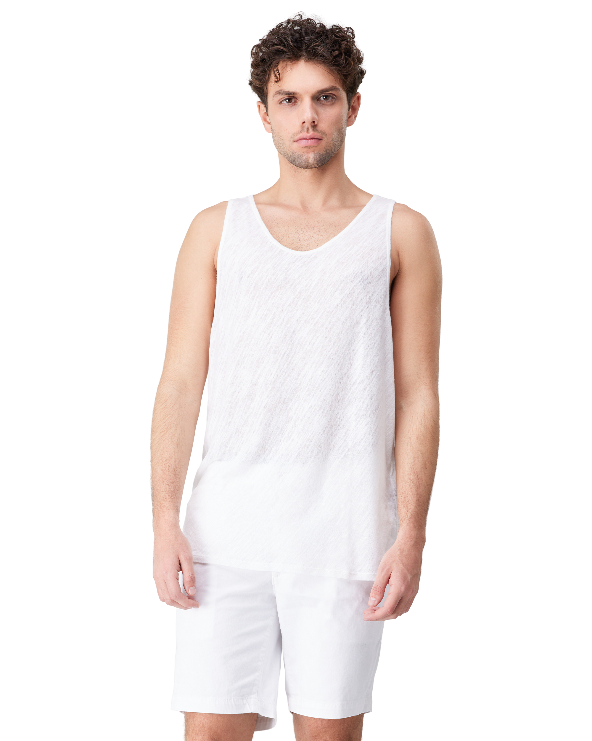 Broome Slim Fit Linen Tank Top