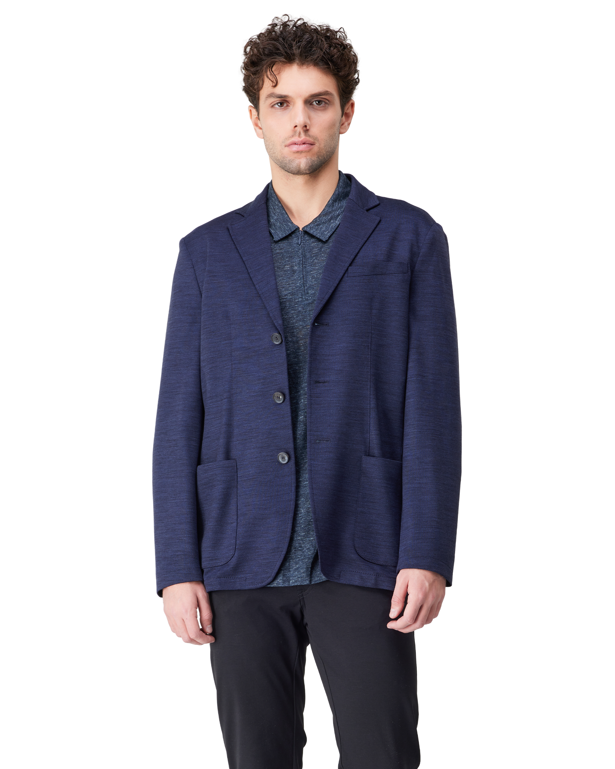 Jersey D-Constructed Casual Jacket
