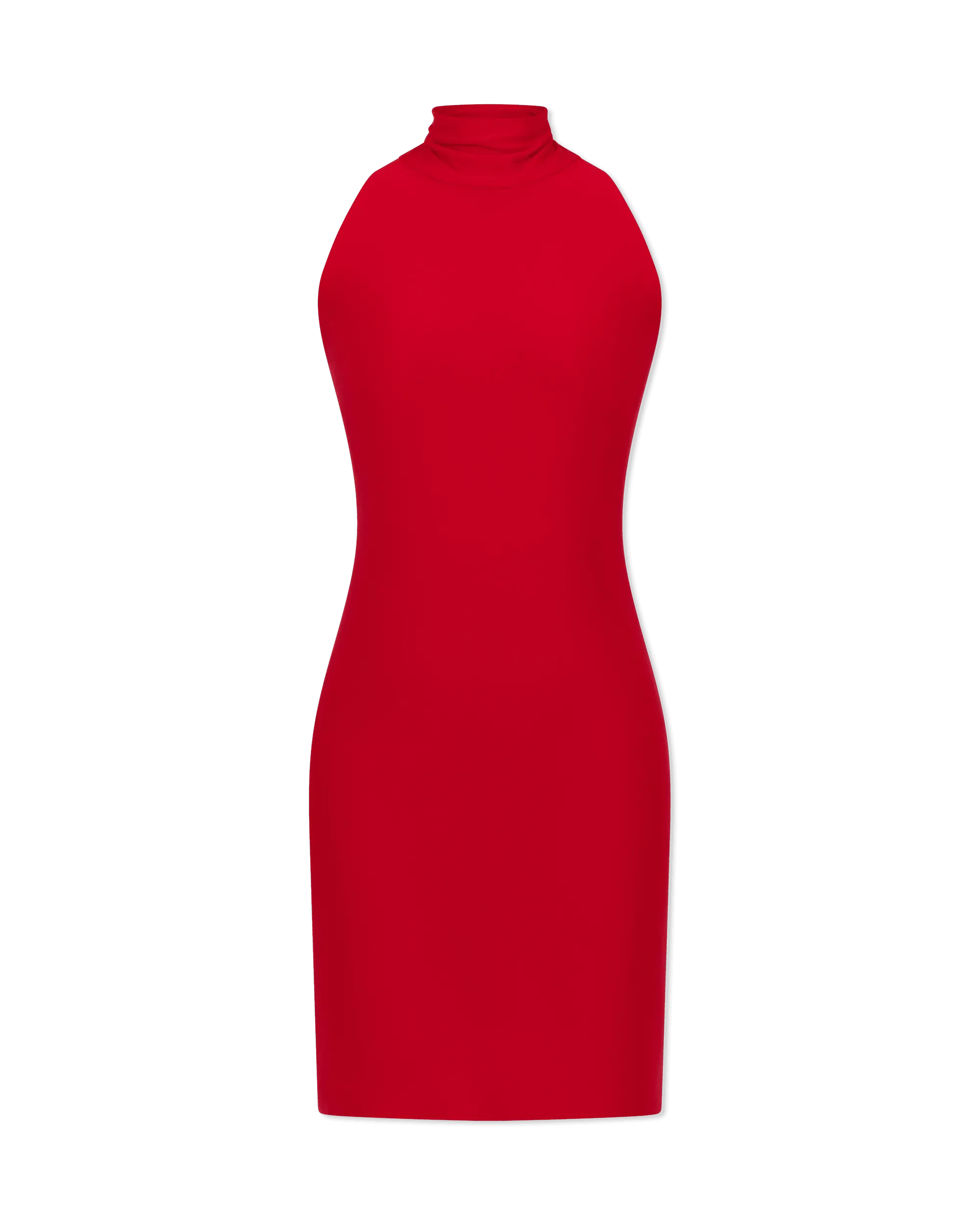 Halter Turtleneck Side Slit Minidress - DIHSAN