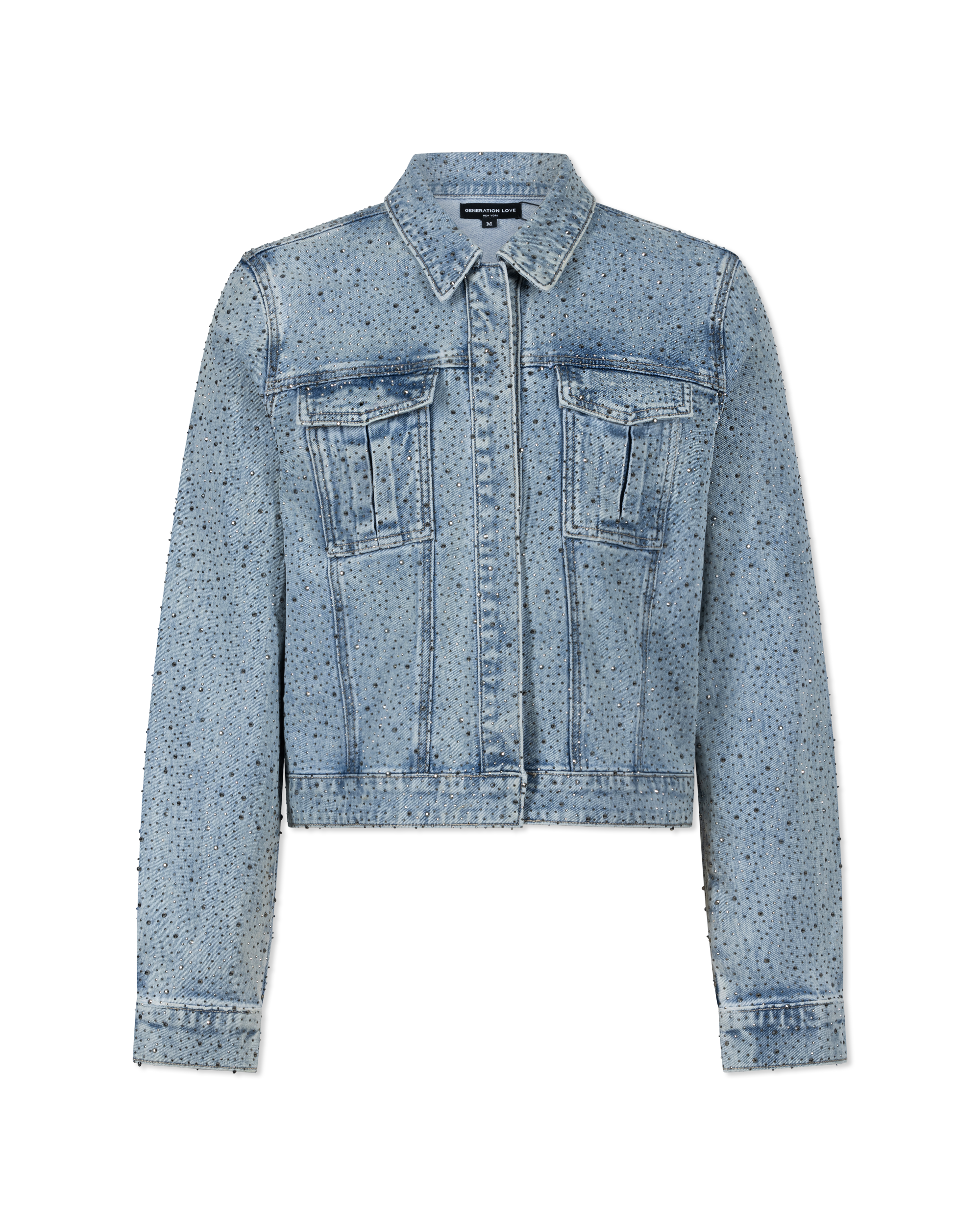 Generation Love Leona Crystal Denim Blazer