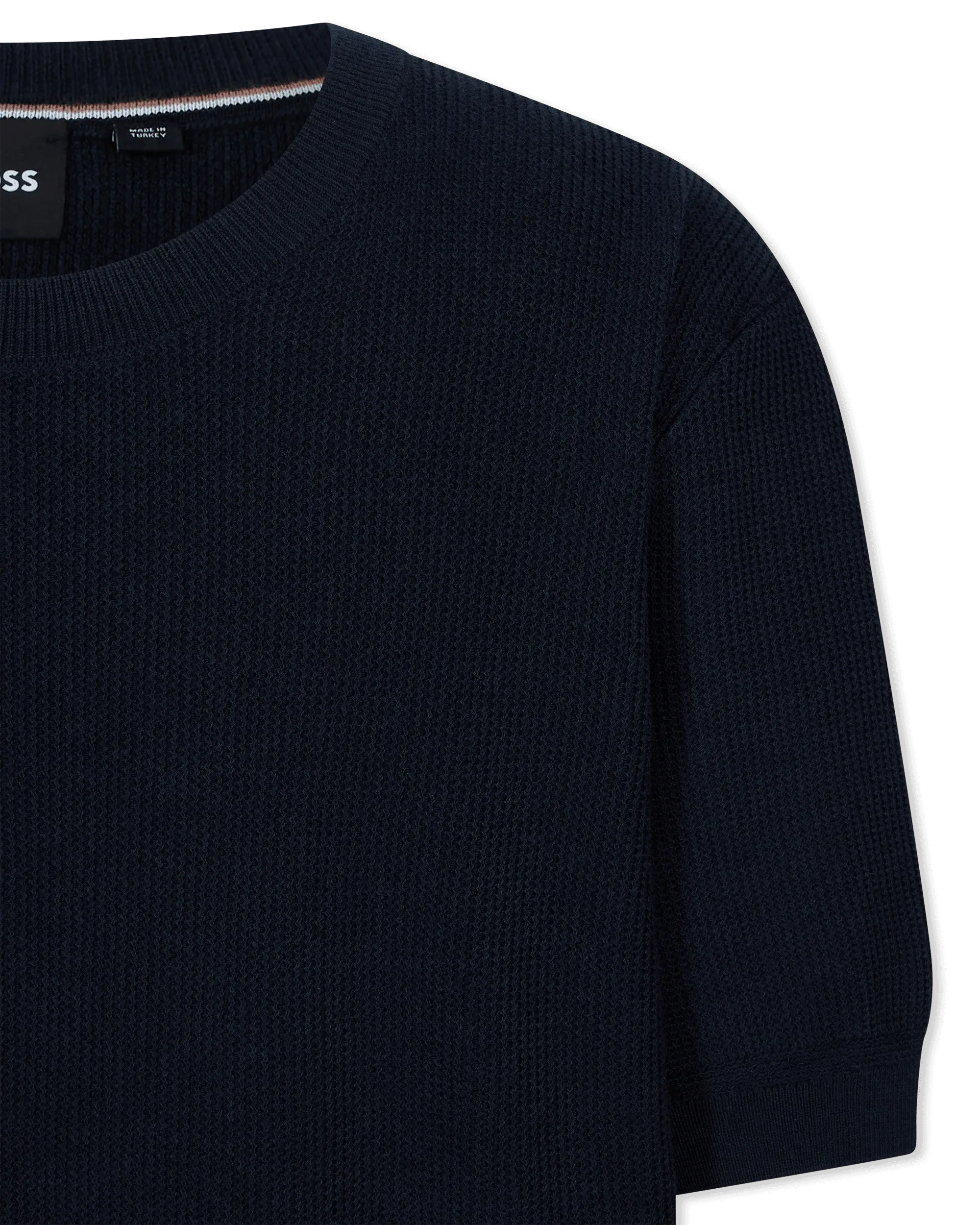 H-Dalon Regular Fit Sweater With Short Sleeves And Flag Logo - DIHSAN