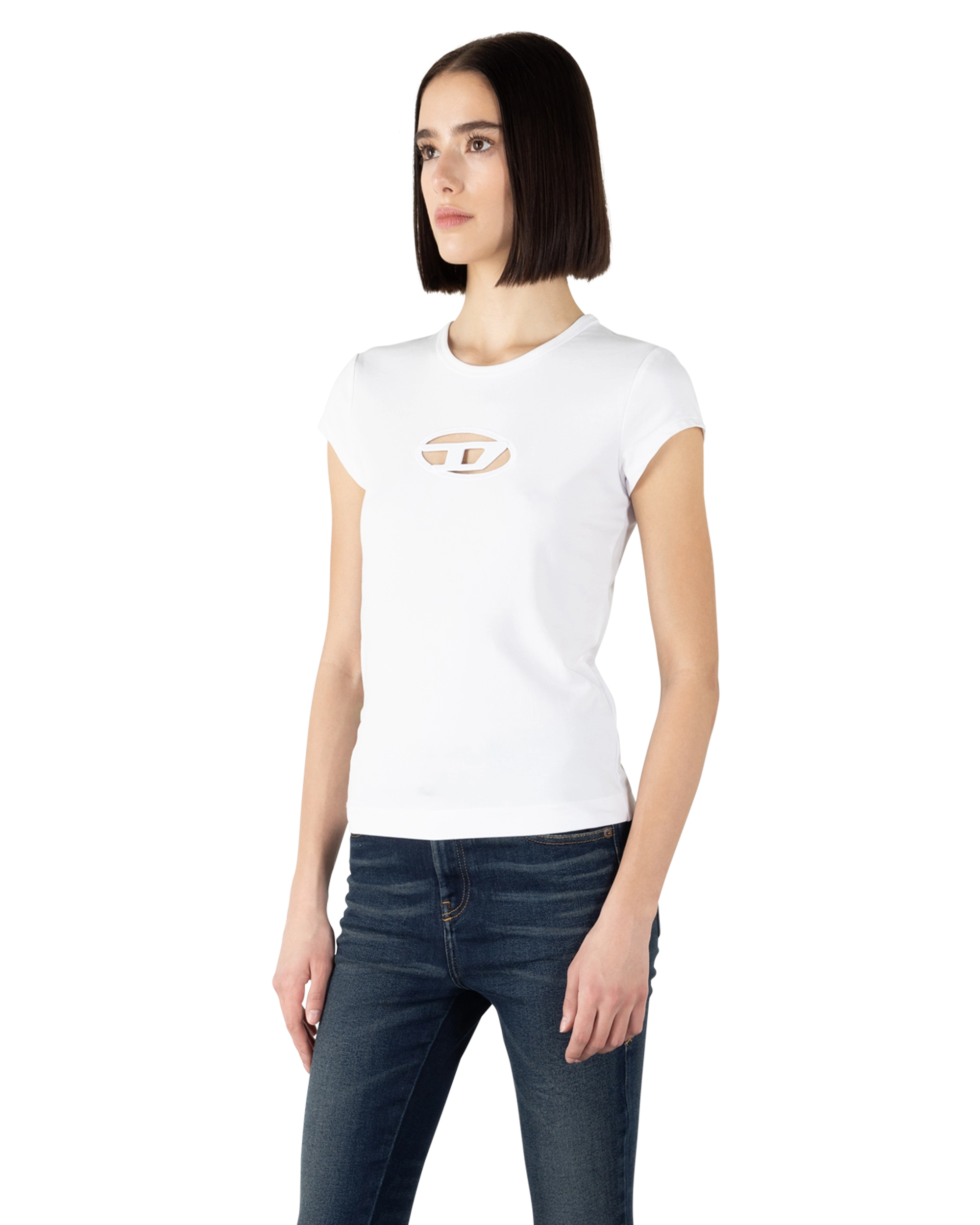 White Polyester T-Angie T-Shirt by Diesel | DIHSAN