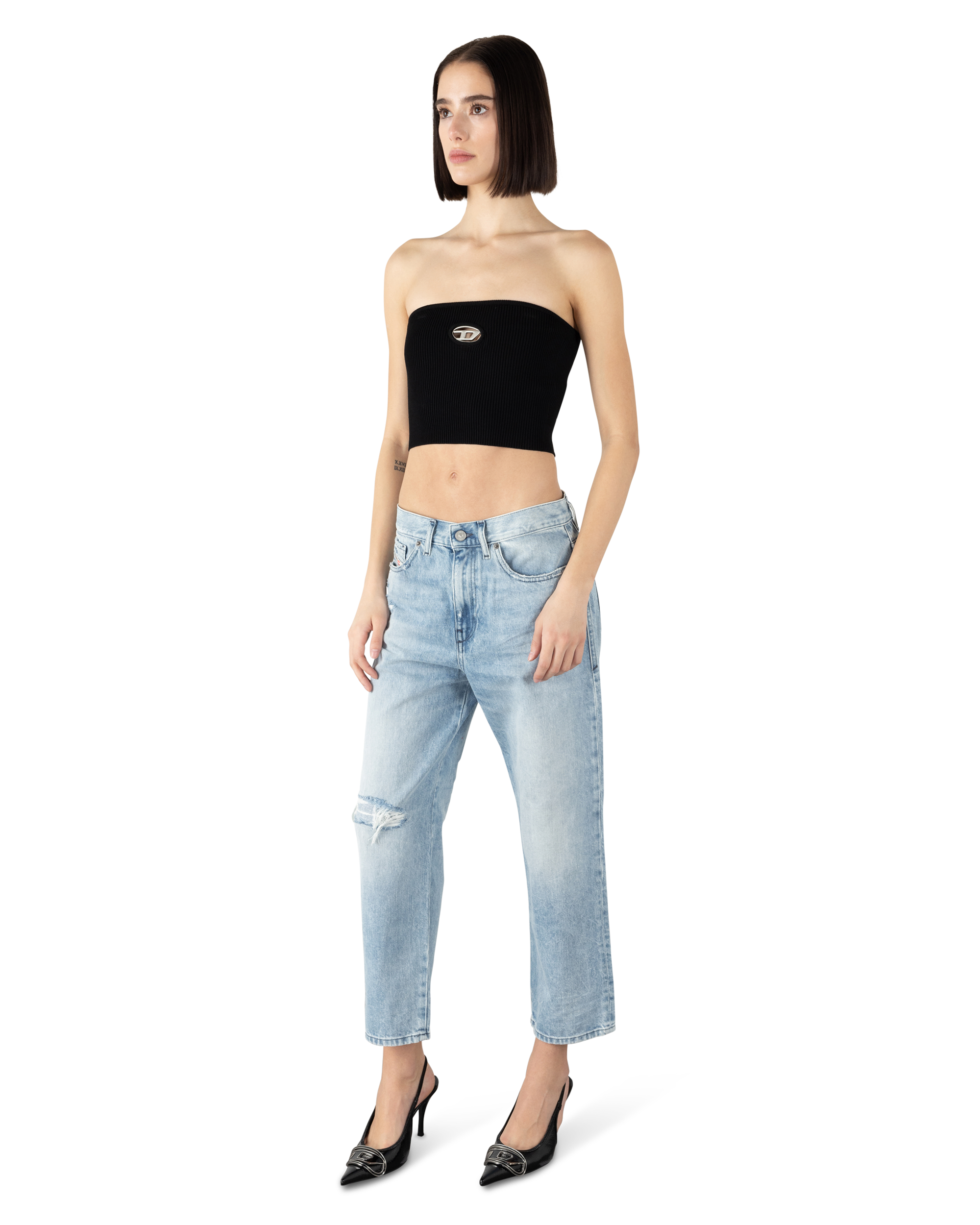 Deep Black Viscose-rayon Blend M-ClarksvilleX Bandeau Top by Diesel | DIHSAN