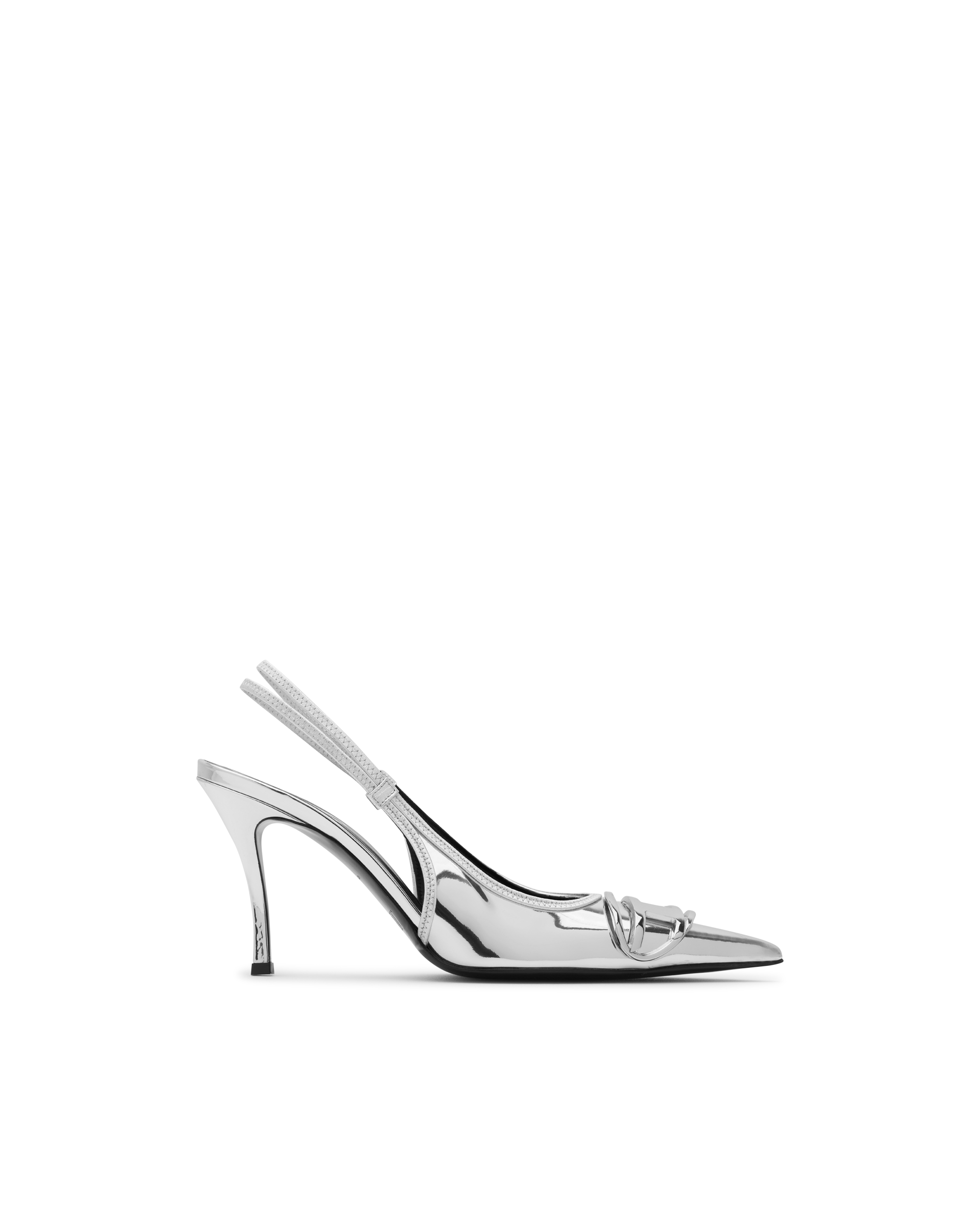 D-Venus Mirrored Finish Slingback Pumps