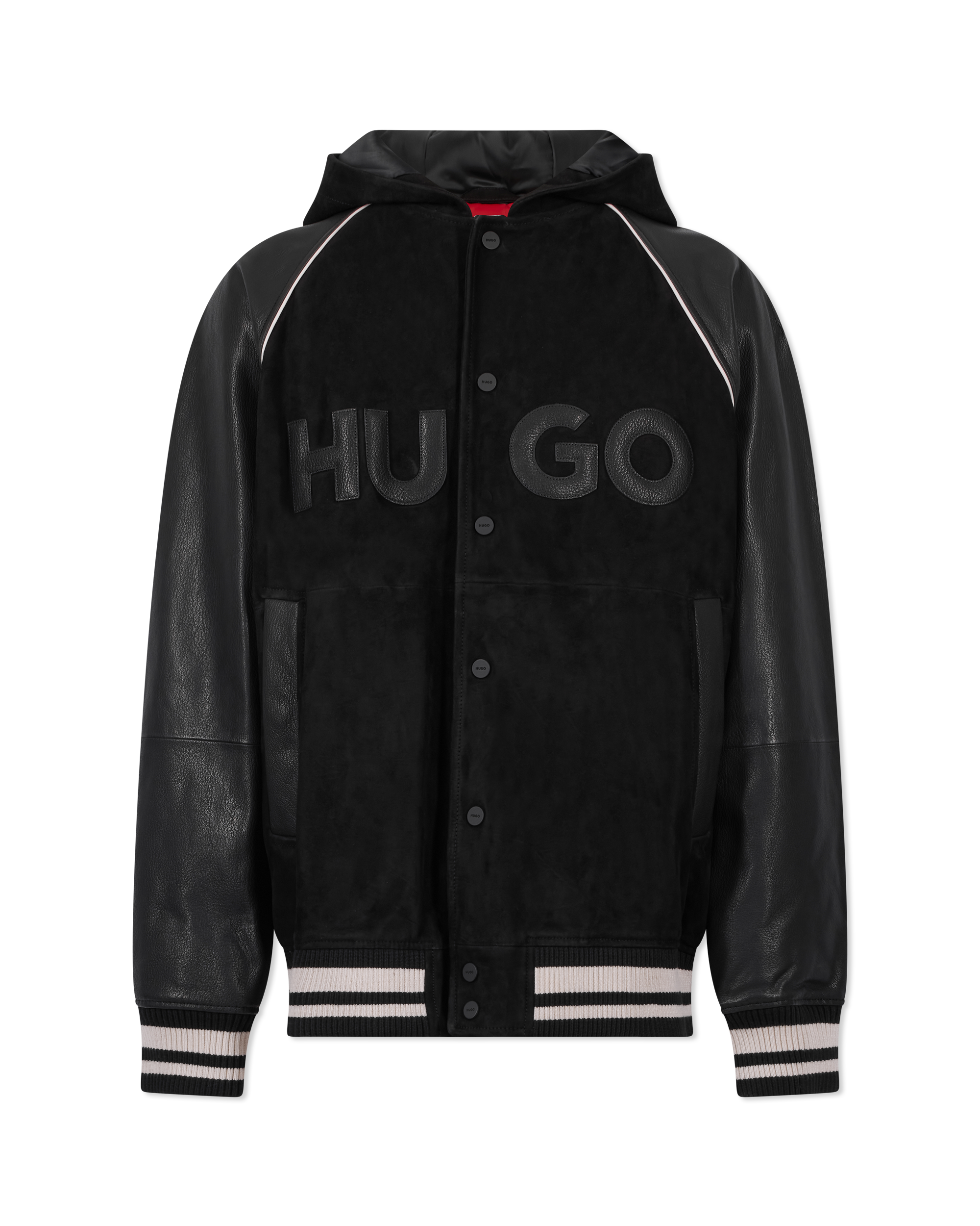 Loder Leather Hooded Varsity Jacket