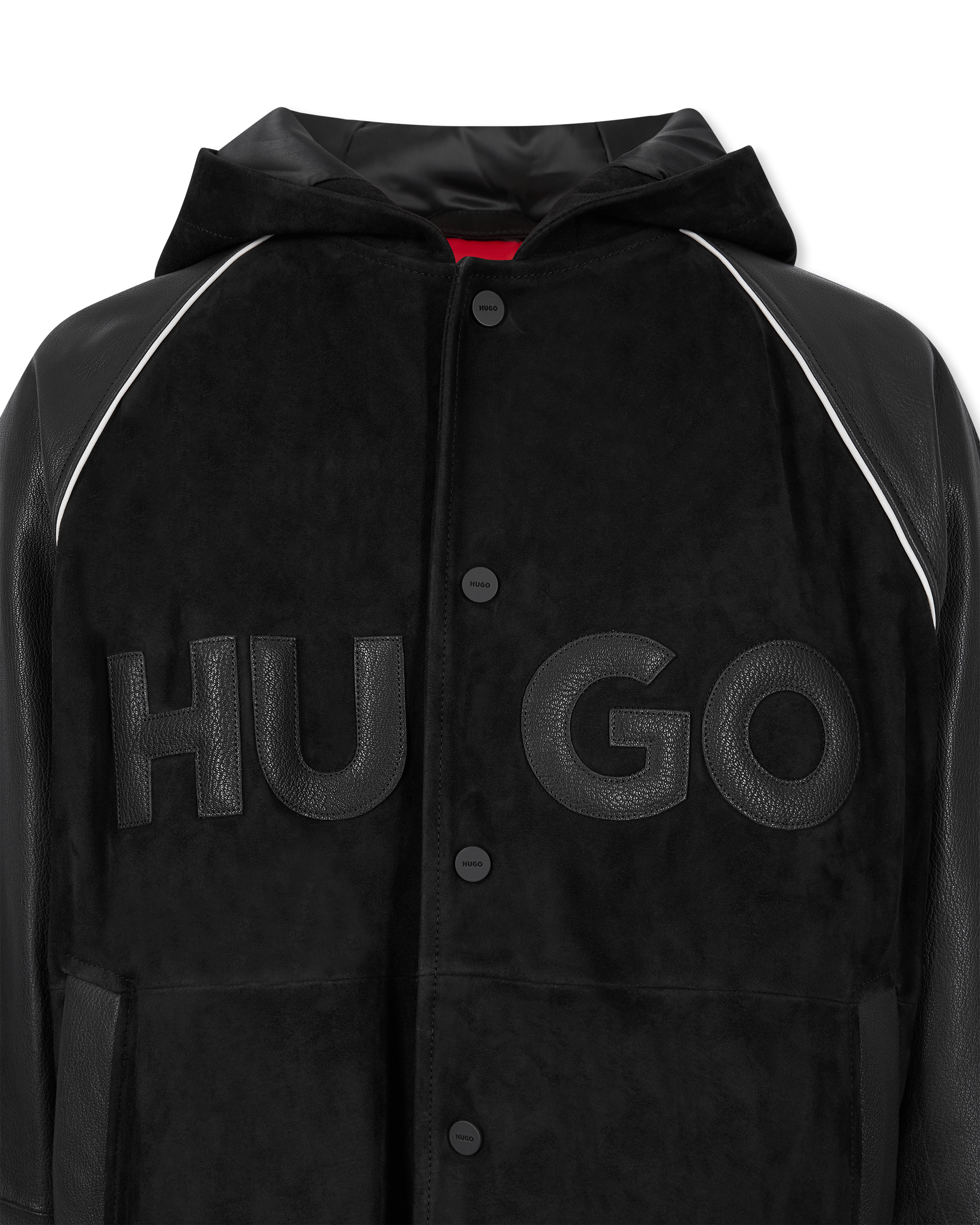 Loder Leather Hooded Varsity Jacket