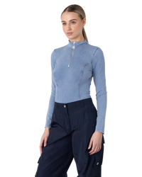 Nalinia Half Zip Turtleneck Top
