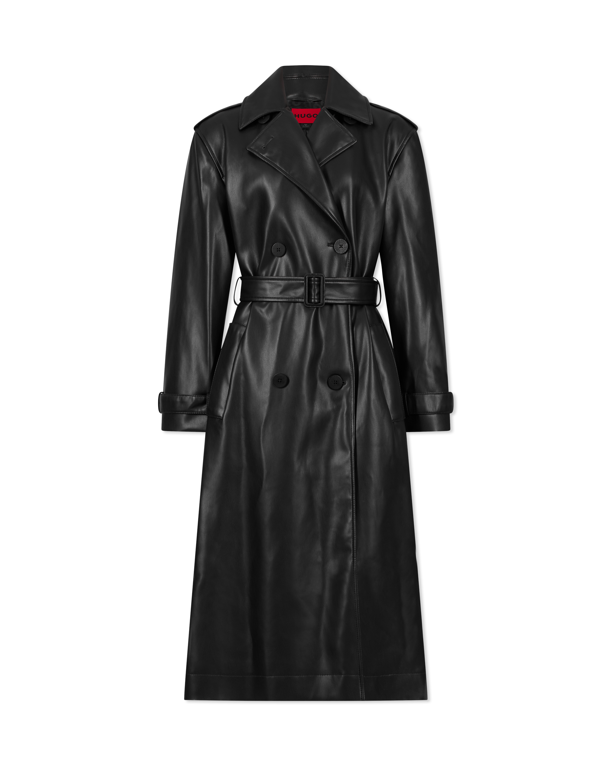 Malitta-1 Faux Leather Trench Coat