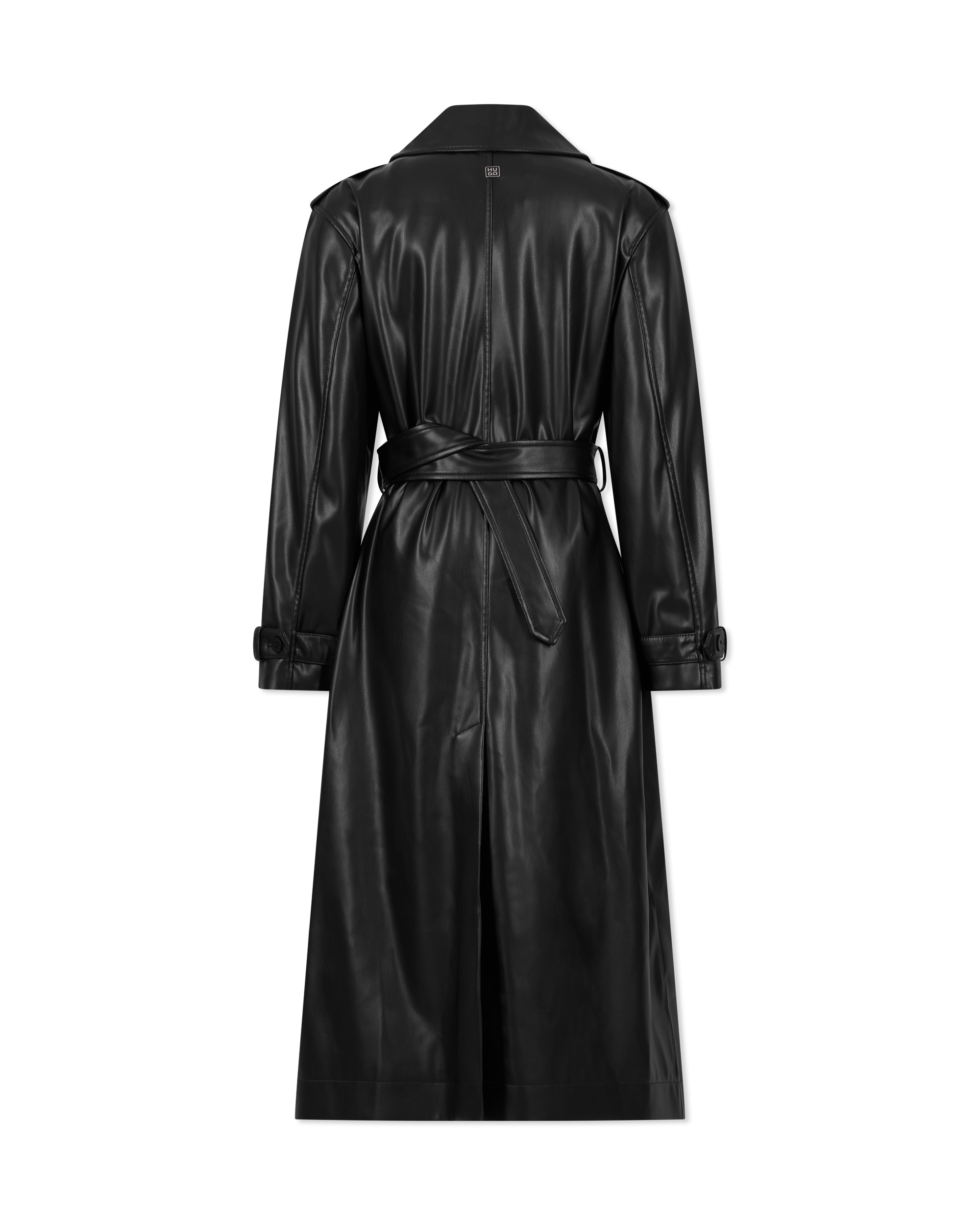 Malitta-1 Faux Leather Trench Coat