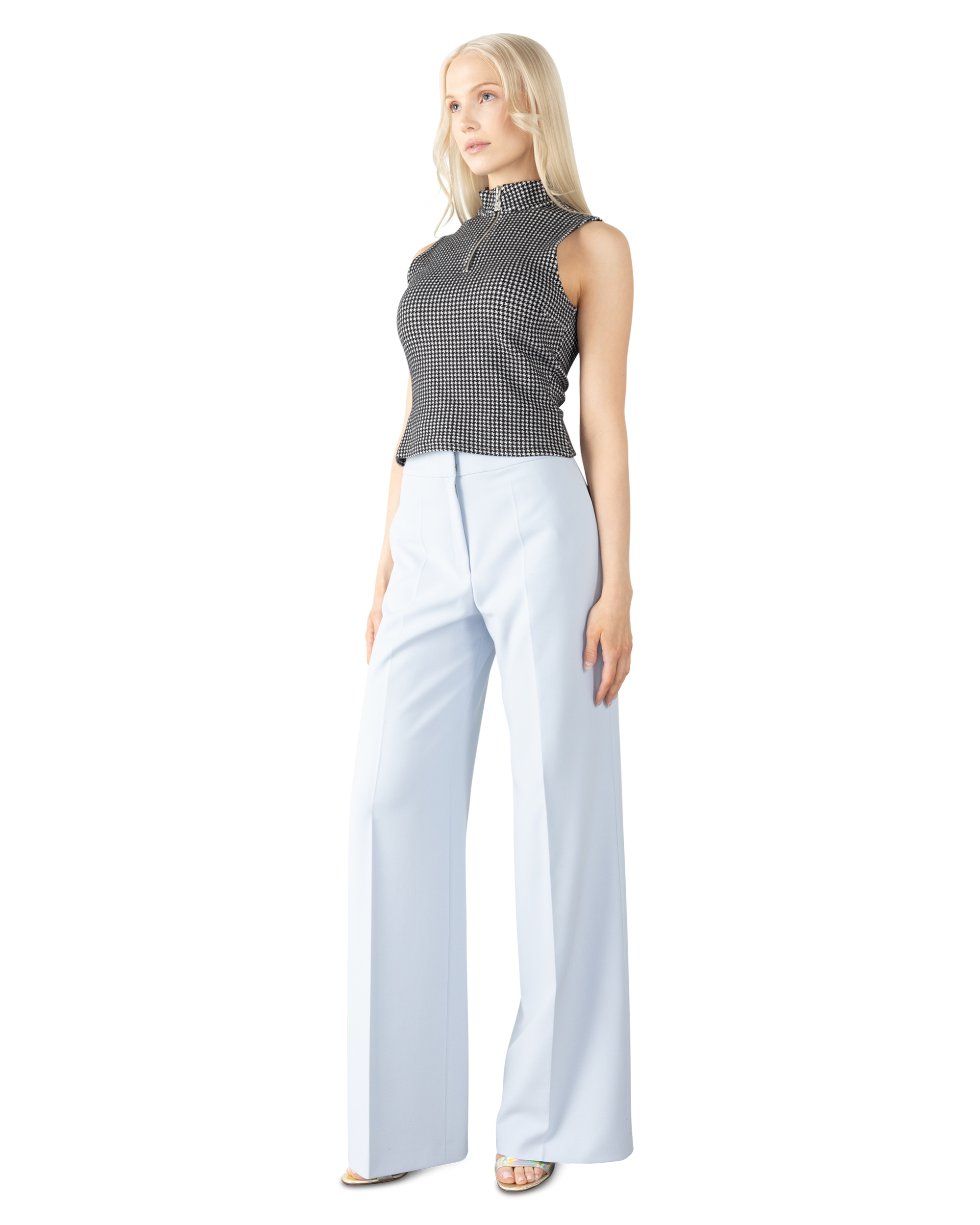 Dohanne Houndstooth Sleeveless Top