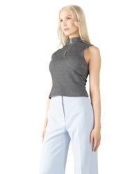 Dohanne Houndstooth Sleeveless Top