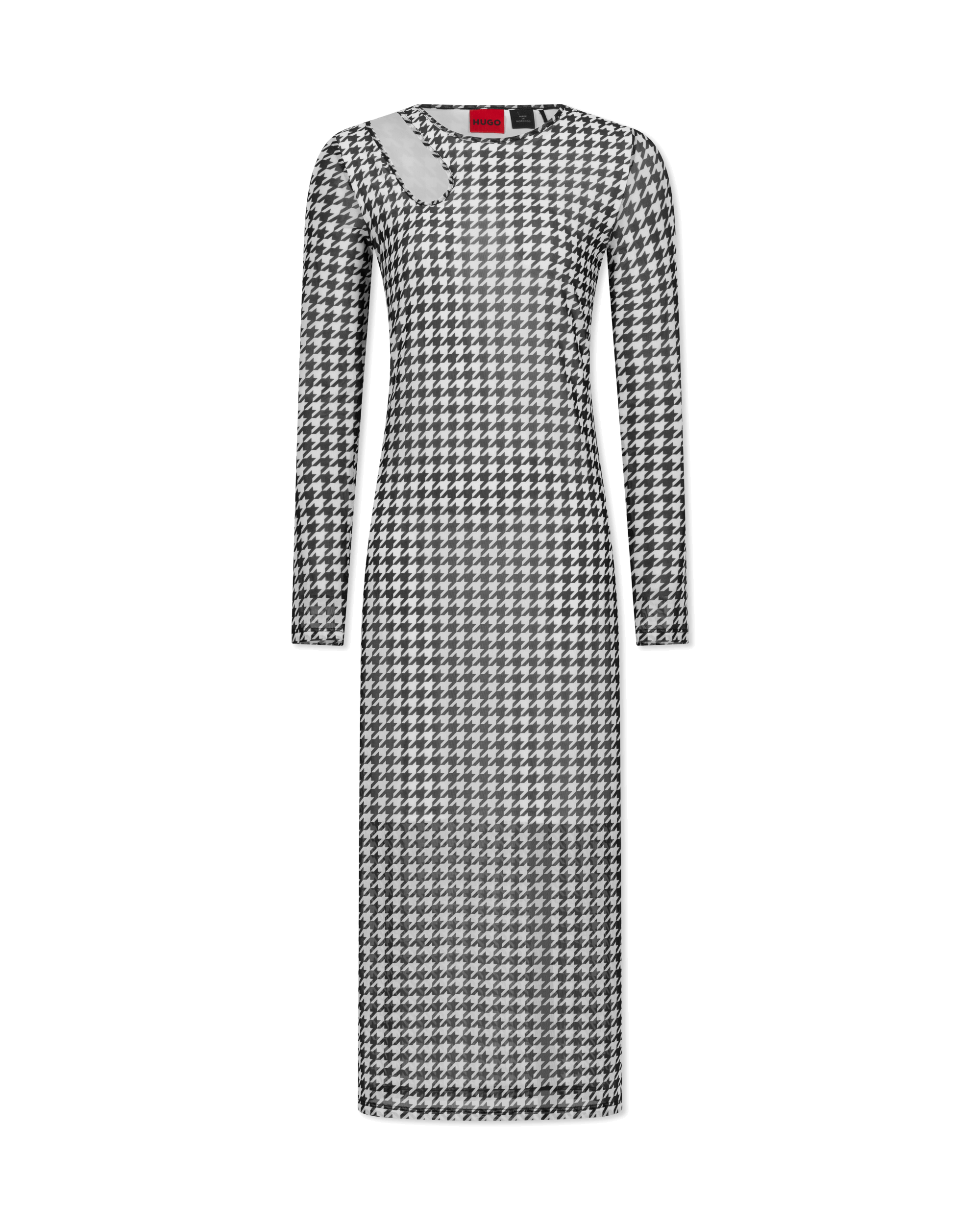 Nalusia Houndstooth Midi Dress - DIHSAN