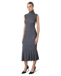 Sleeveless Midi Dress With Fishtail Hem