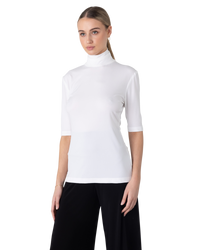 White Turtleneck Top