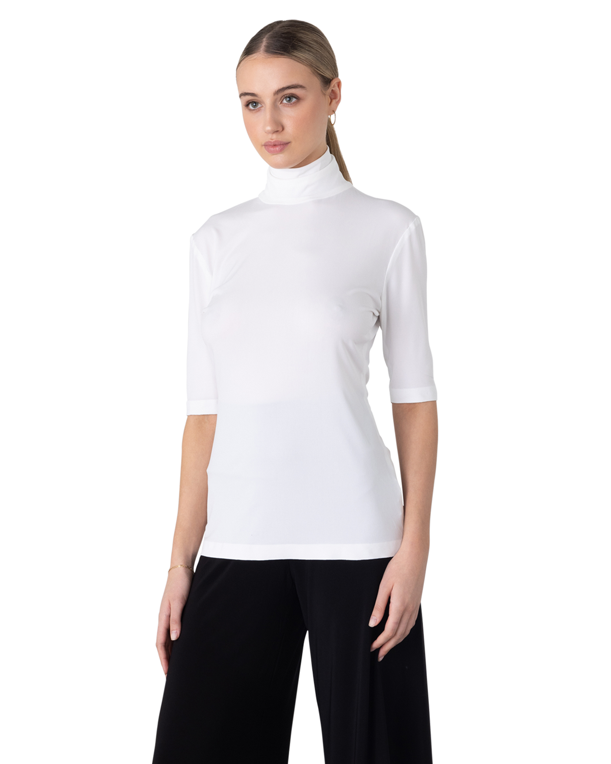 White Turtleneck Top