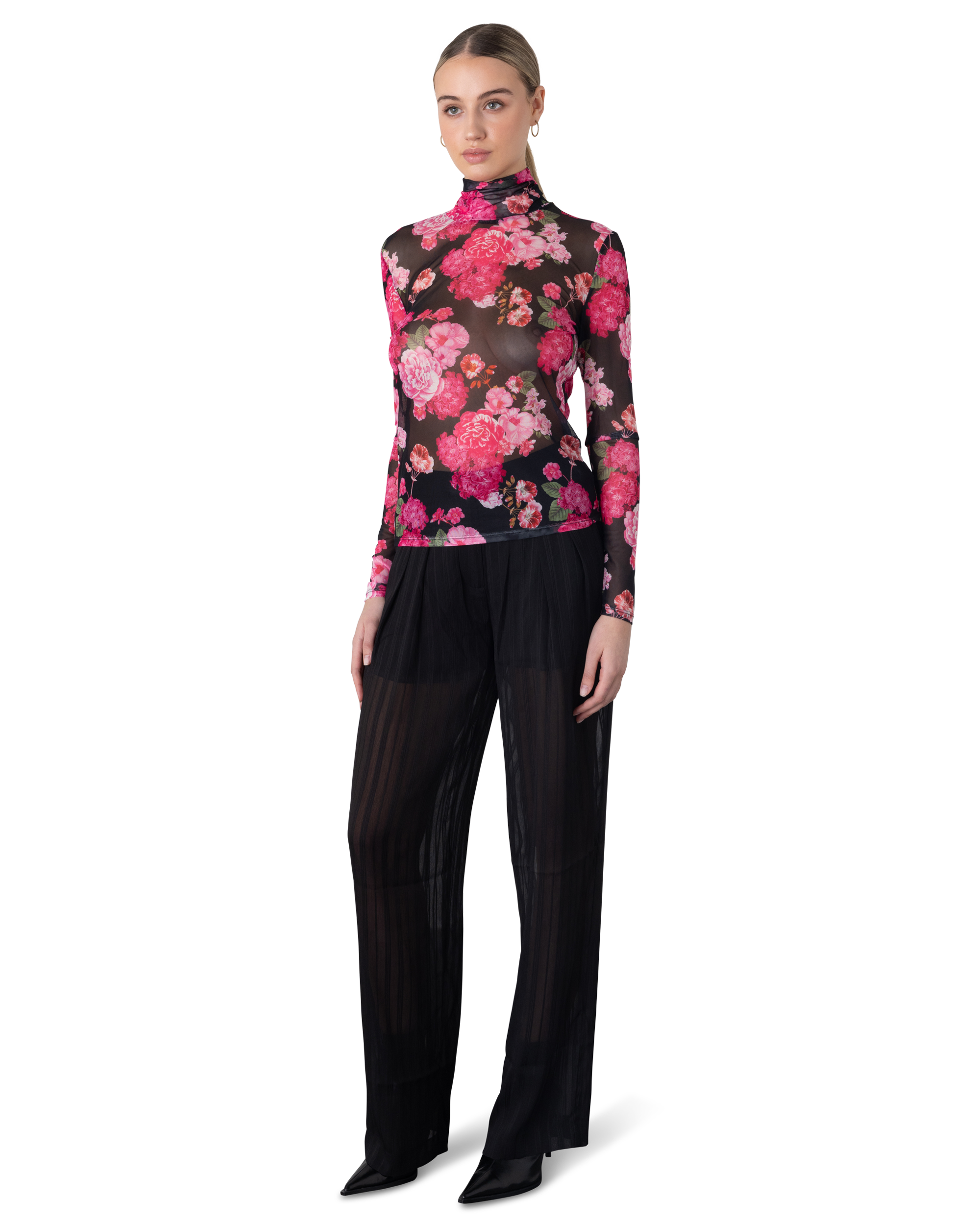 Tyla Floral Mesh Top