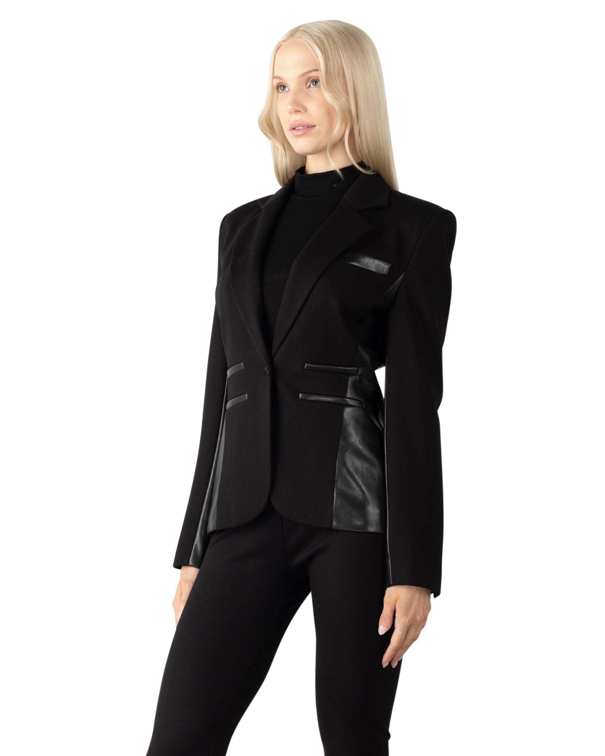 Generation Love Gayle Vegan Leather Ponto Combo Blazer