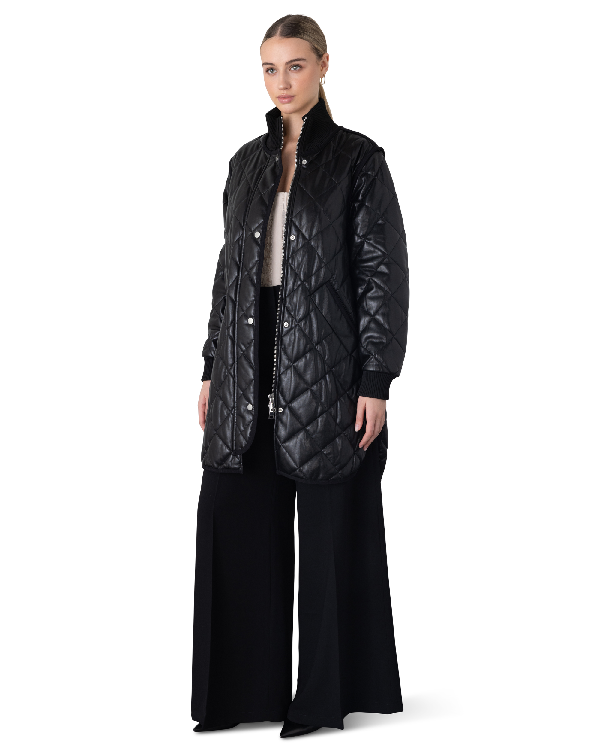 Liberty Vegan Leather Quilted Coat