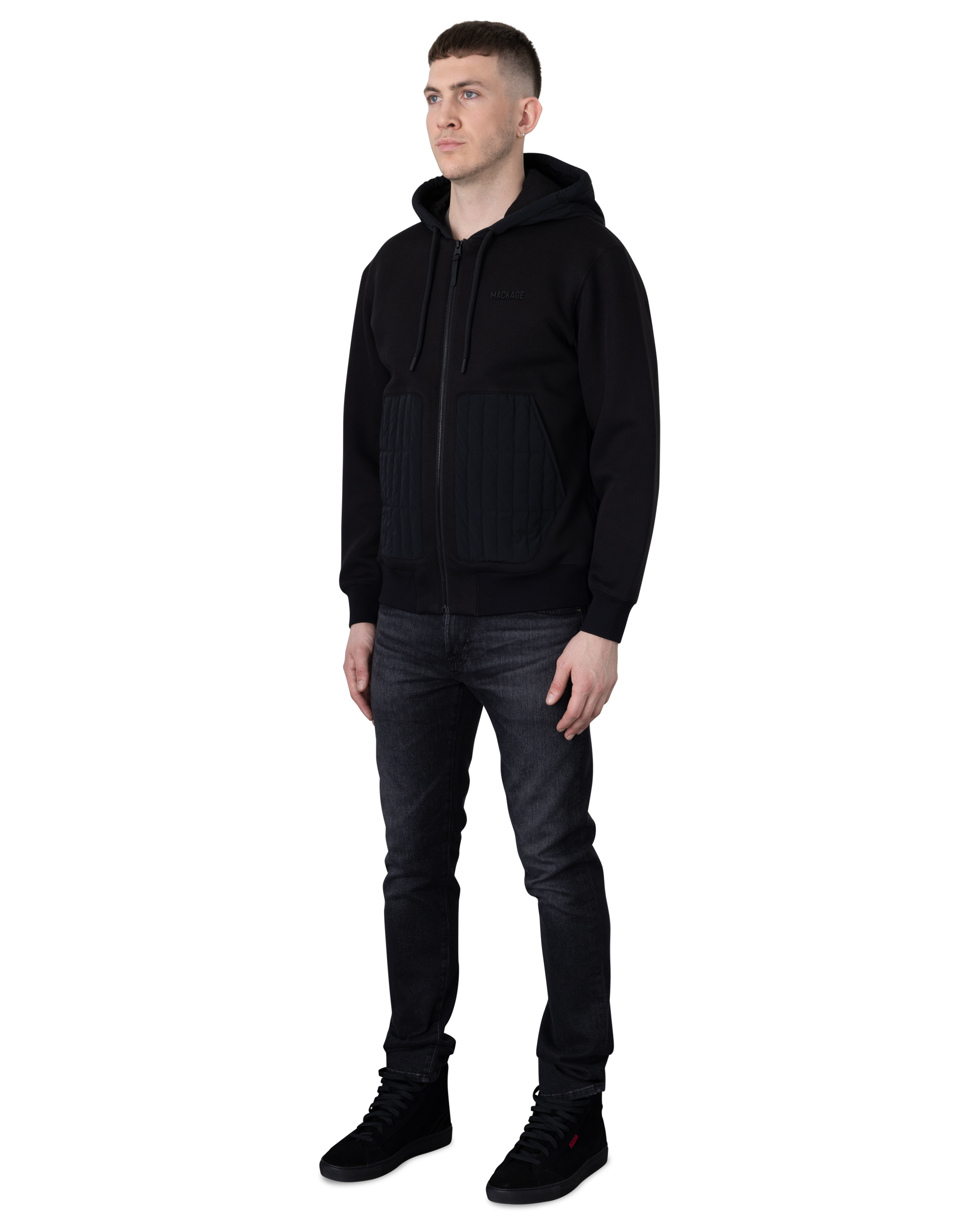 Cruz Zip-Up Hybrid Vertical Quilt Hoodie