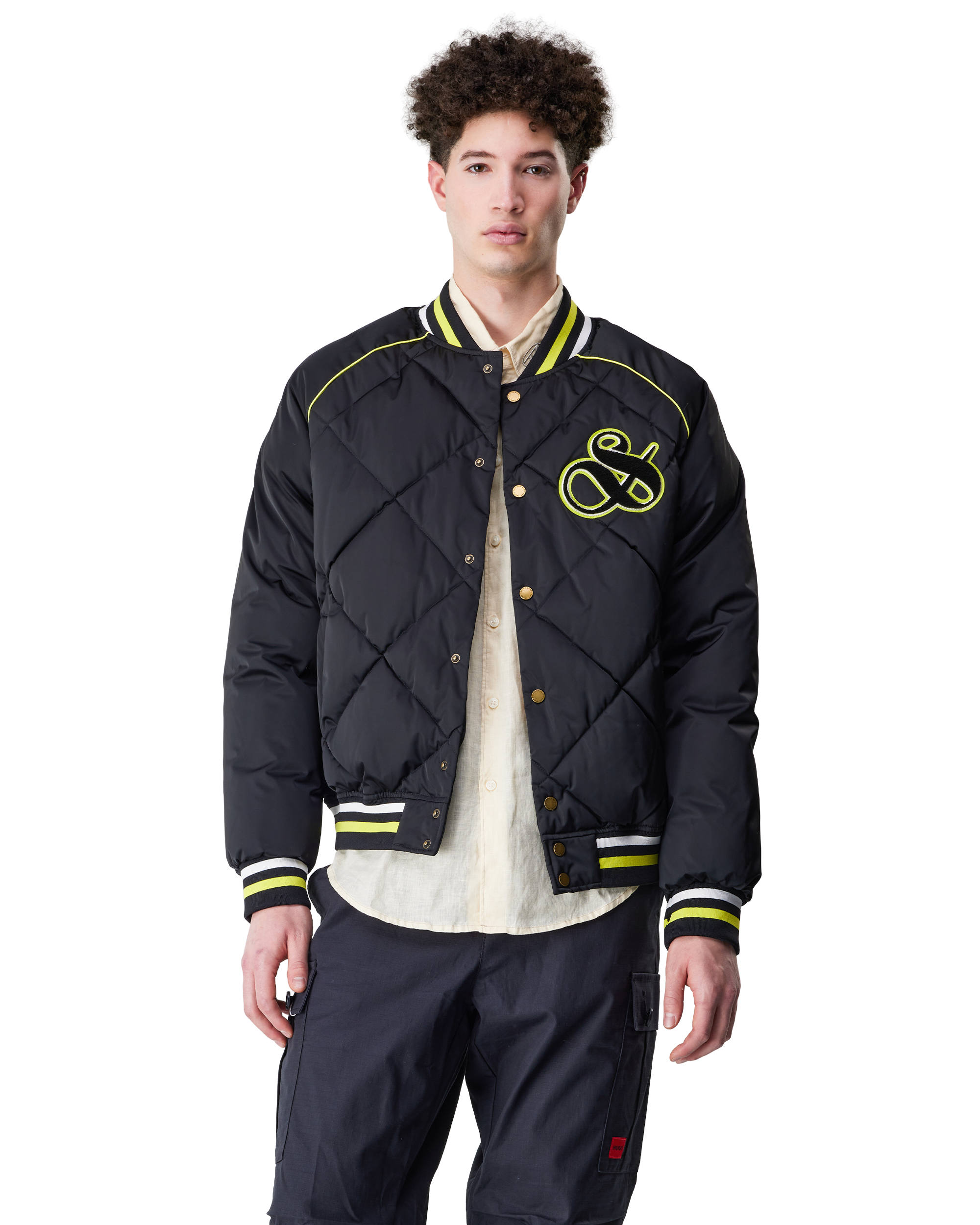 Yrachie Quilted Varsity Bomber Jacket