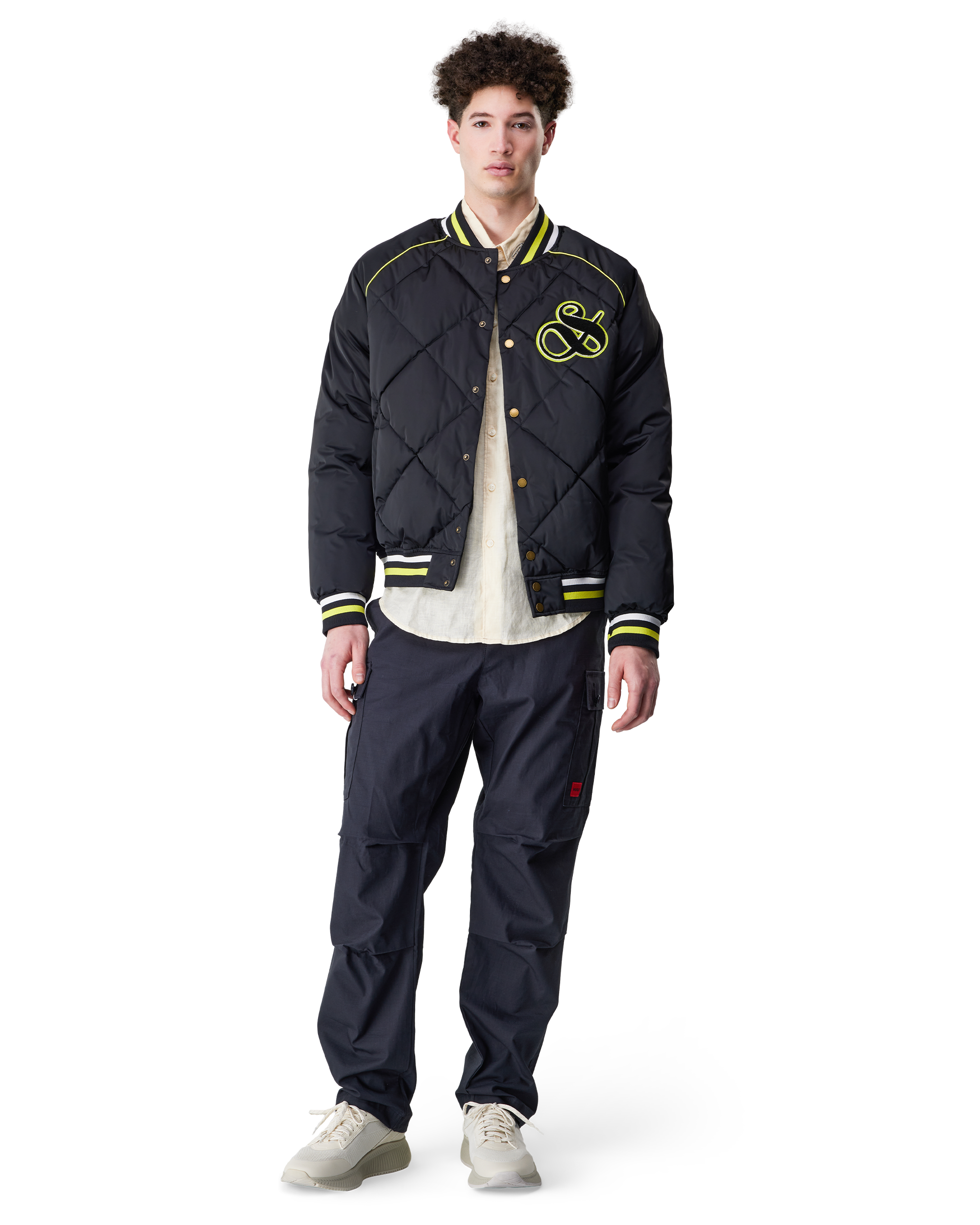 Yrachie Quilted Varsity Bomber Jacket