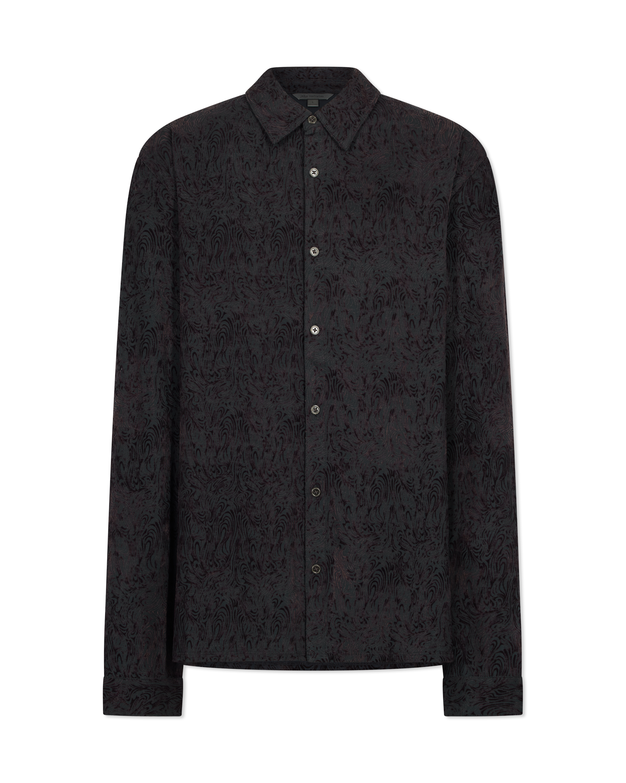 Long Sleeve Flocked Shirt - DIHSAN