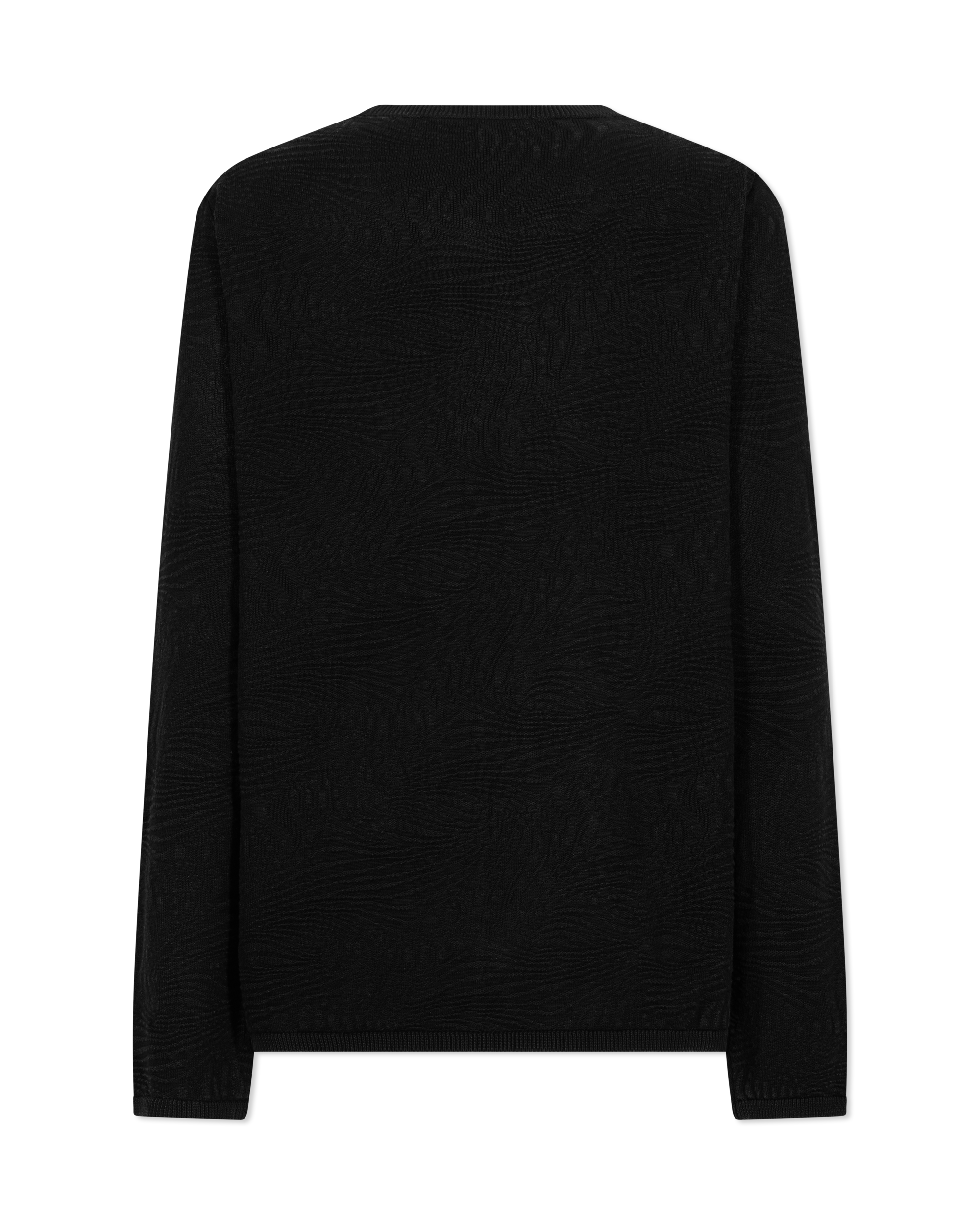 Long Sleeve Wave Texture Crewneck Sweater