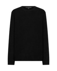 Long Sleeve Wave Texture Crewneck Sweater - DIHSAN