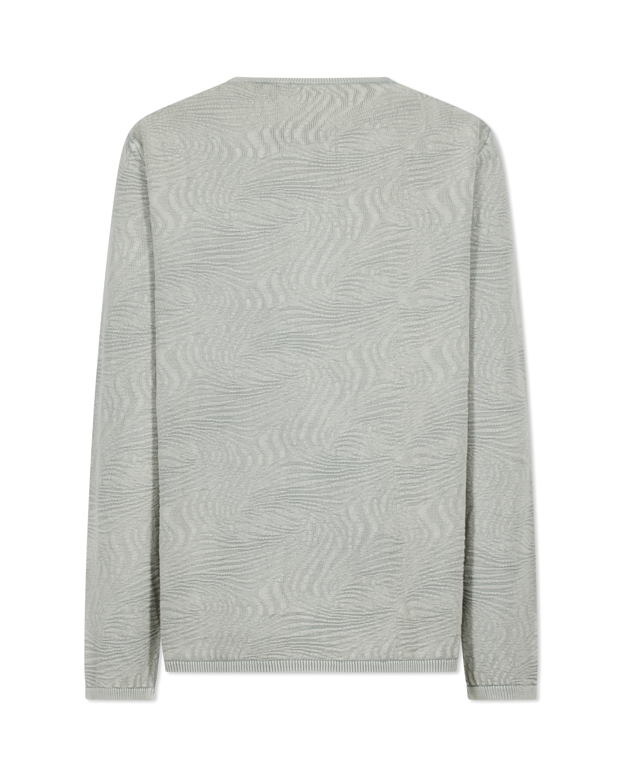 Long Sleeve Wave Texture Crewneck Sweater - DIHSAN