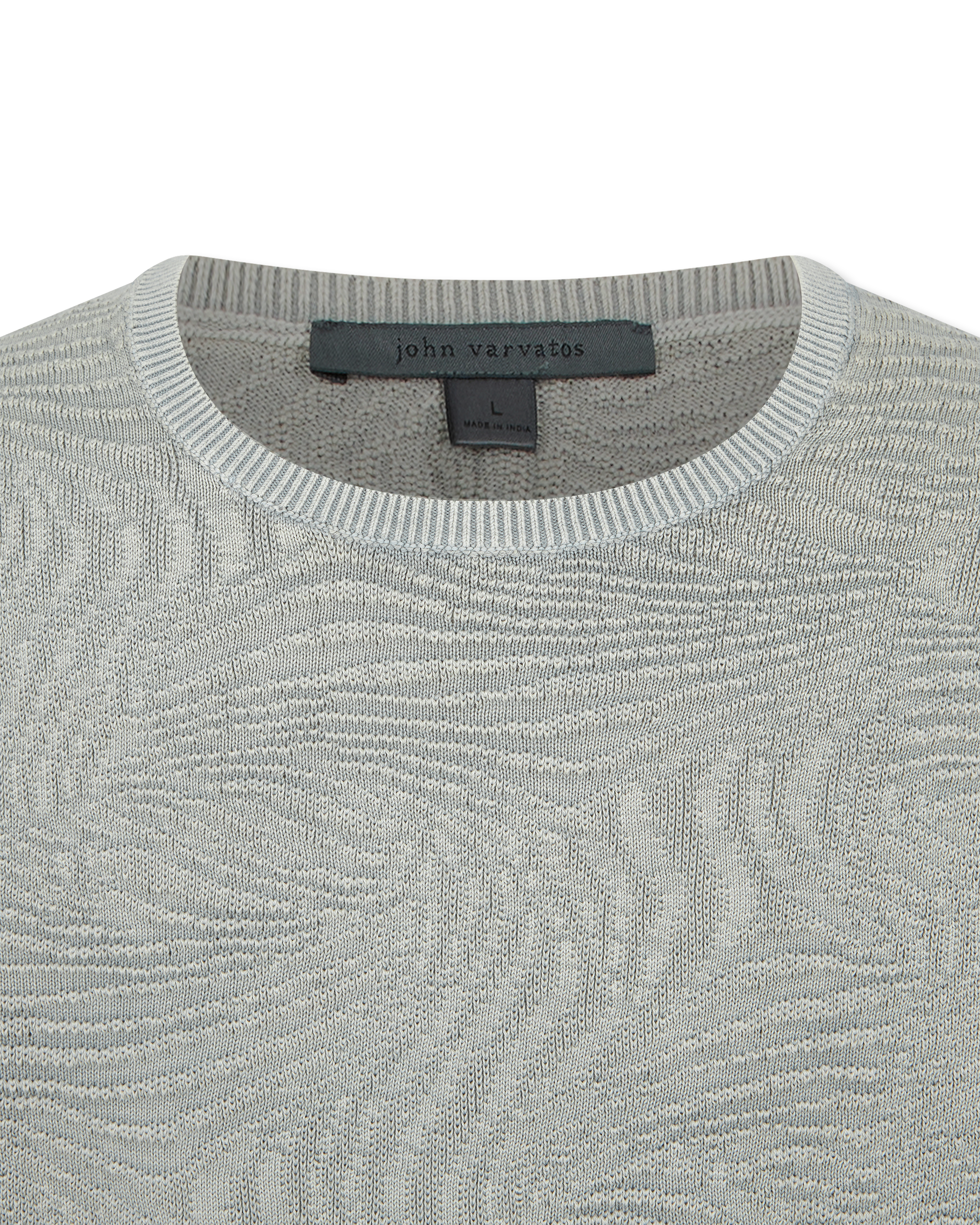 Long Sleeve Wave Texture Crewneck Sweater