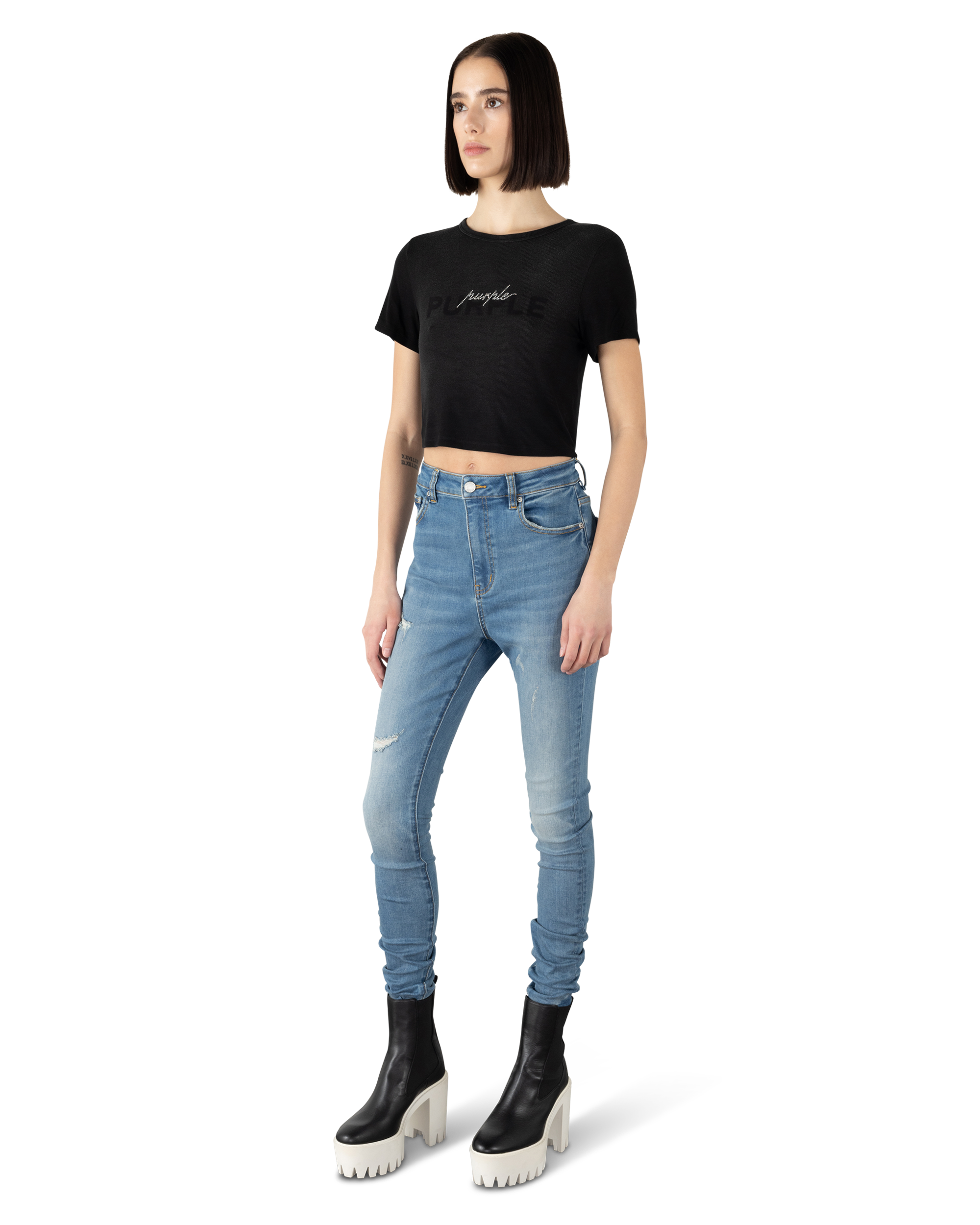 Skinny High Rise Purple Jeans