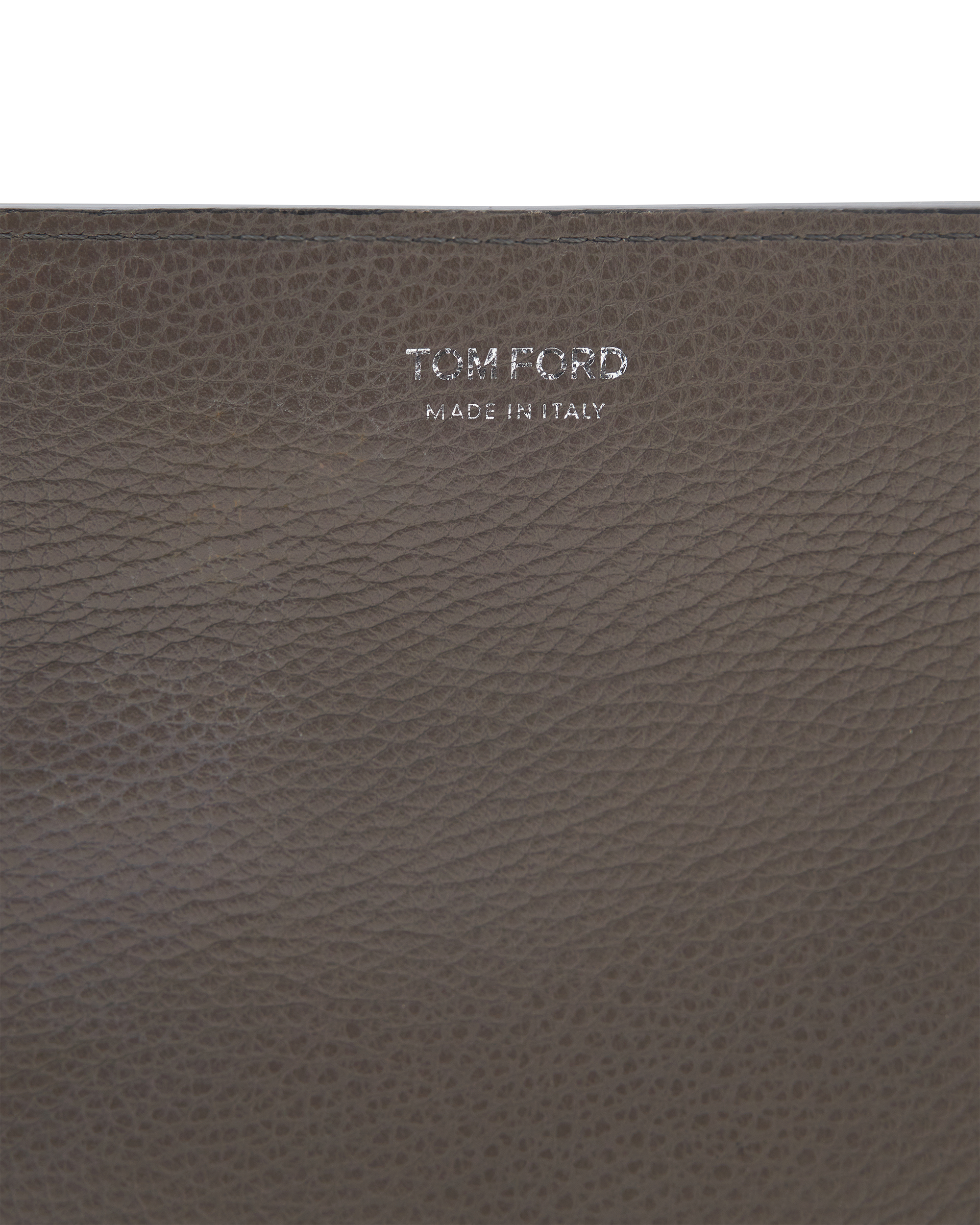 Grained Leather Flat Pouch