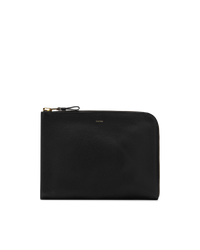 Black Leather Buckley Embossed Leather Zip Portfolio by Tom Ford | DIHSAN