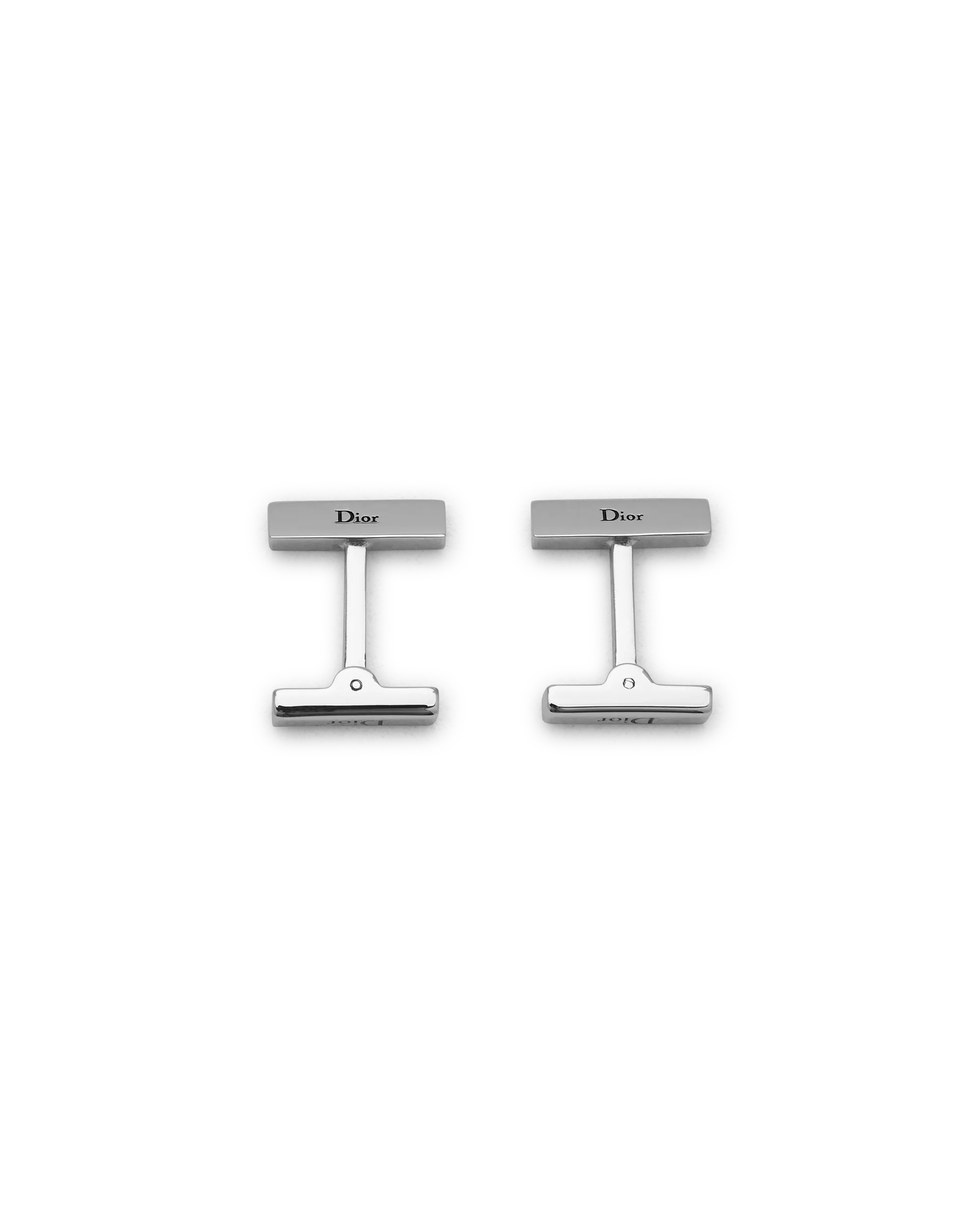 Silver Sterling Bar Cufflinks With Logo by Christian Dior | DIHSAN