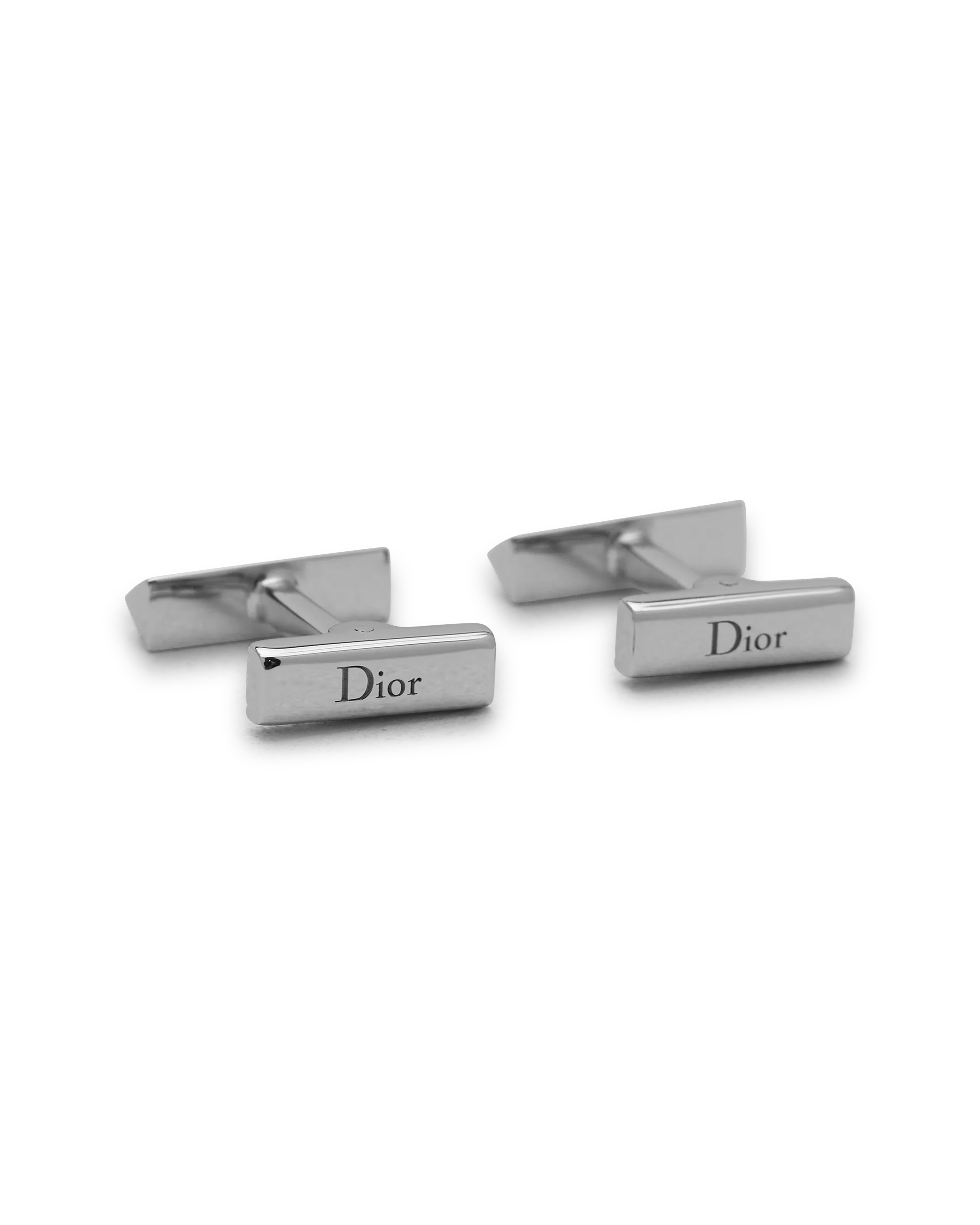 Silver Sterling Bar Cufflinks With Logo by Christian Dior | DIHSAN